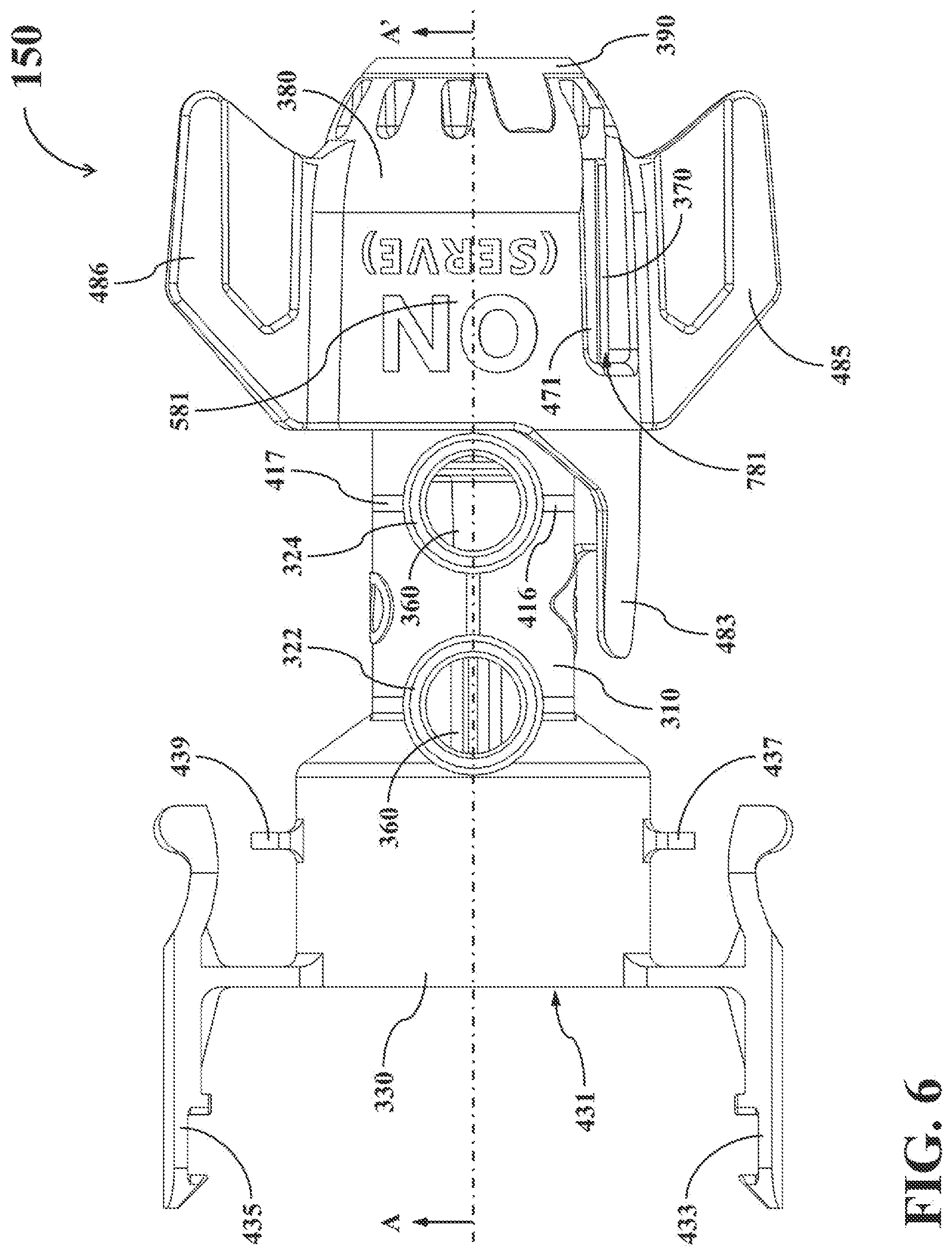 Patent US12098065 Figure 6 – Dual-mode fluid connector having rotatable element and supporting different operating modes