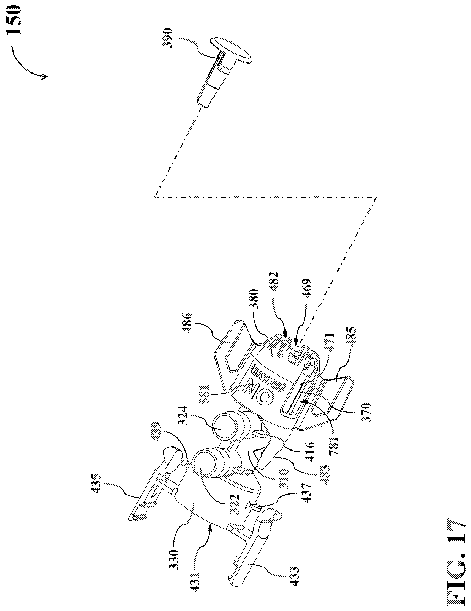 Patent US12098066 Figure 17 – Dual-mode fluid connector having bended plate and rotatable element