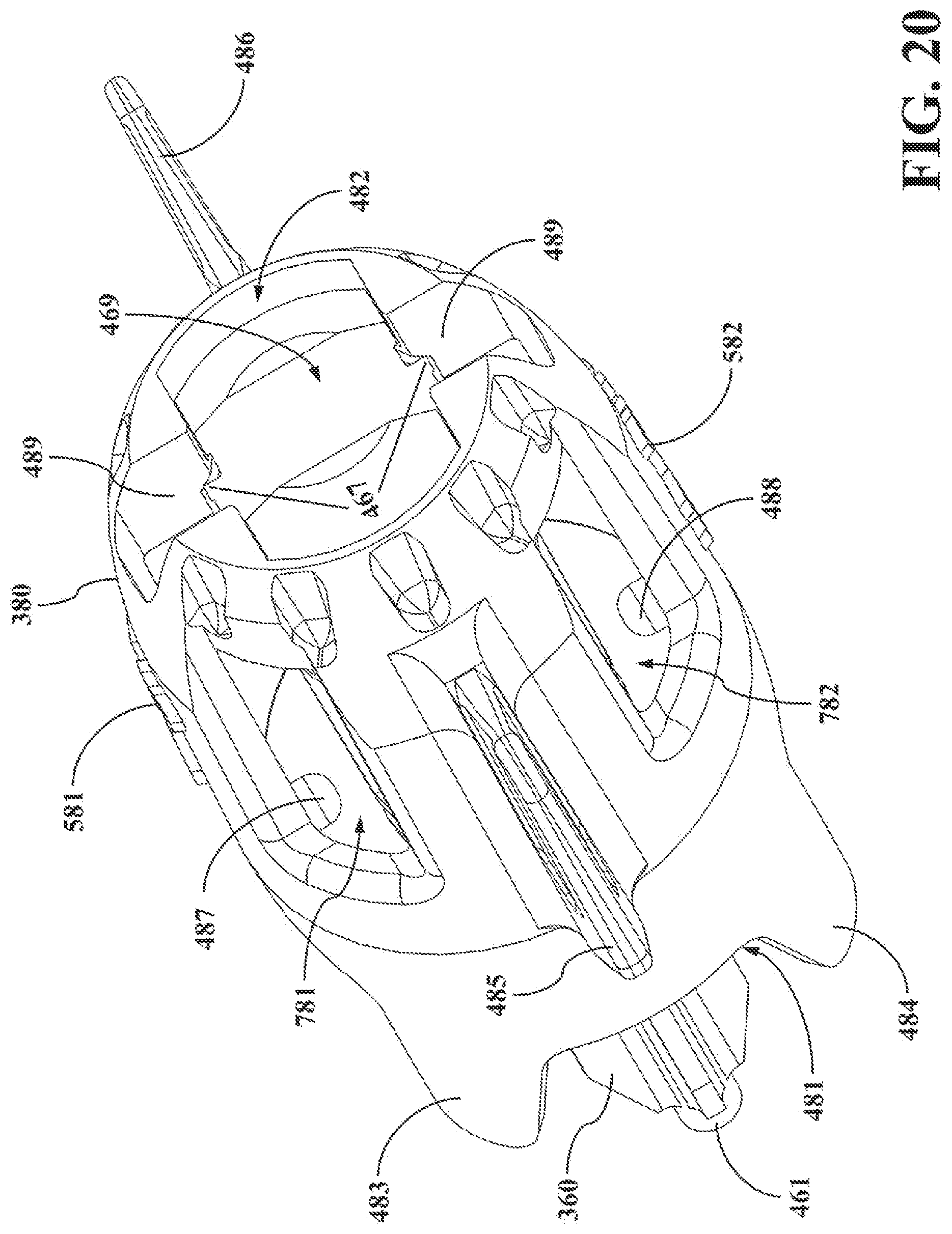 Patent US12098066 Figure 20 – Dual-mode fluid connector having bended plate and rotatable element