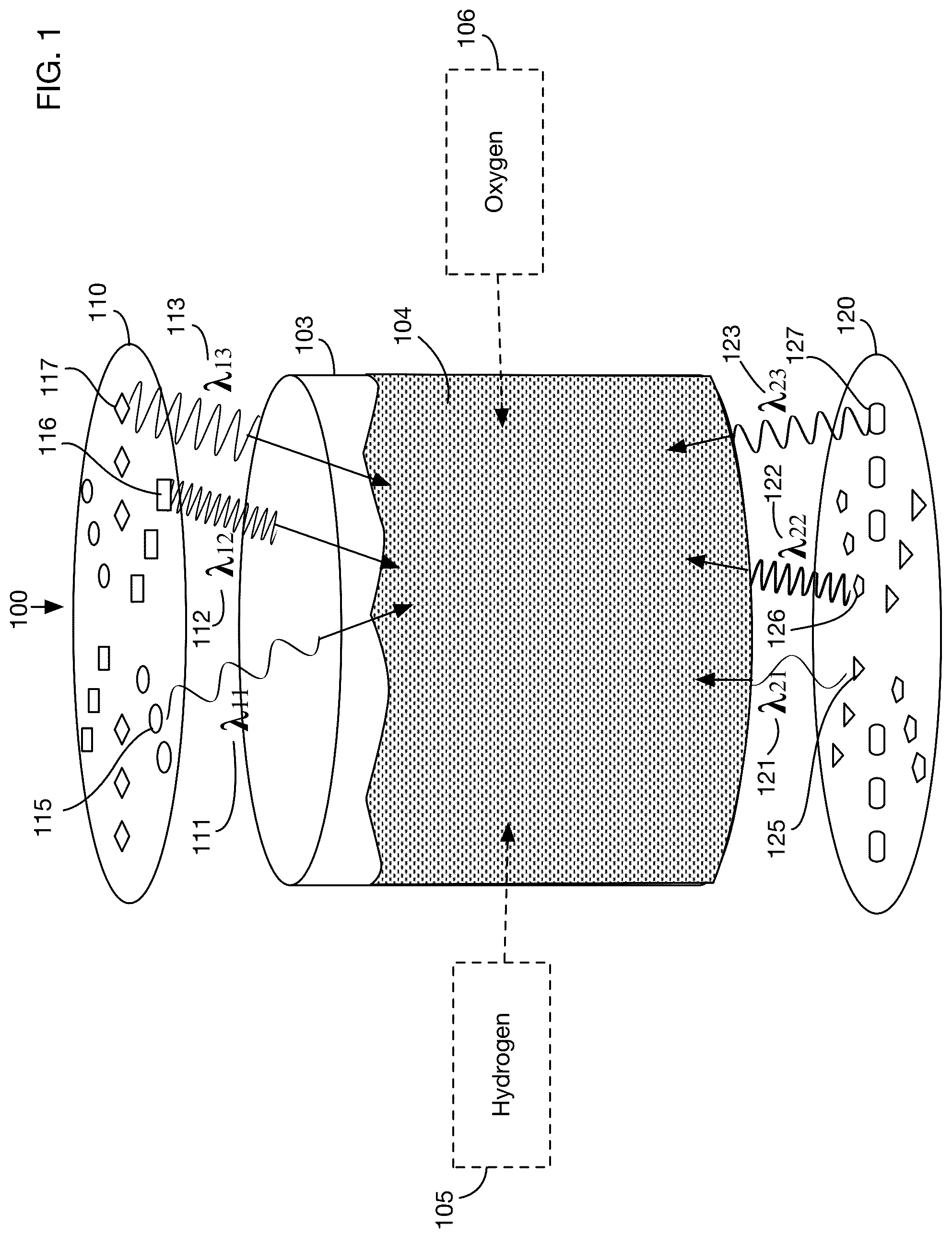 Patent US12098083 — Device that treats water with multiple wavelengths of light — Figure 1