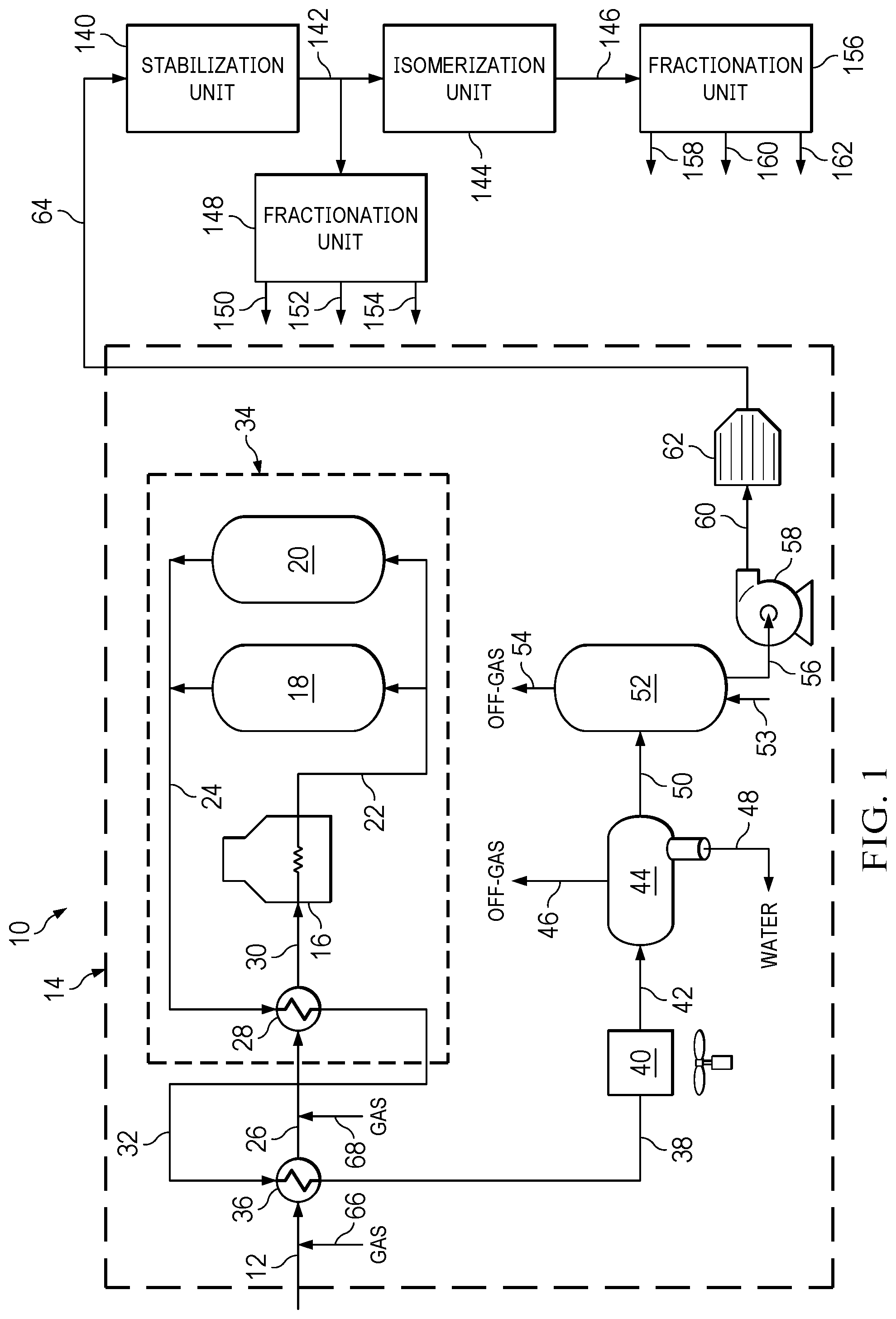 Patent US12098334 — Method for treating renewable feedstocks — Figure 1