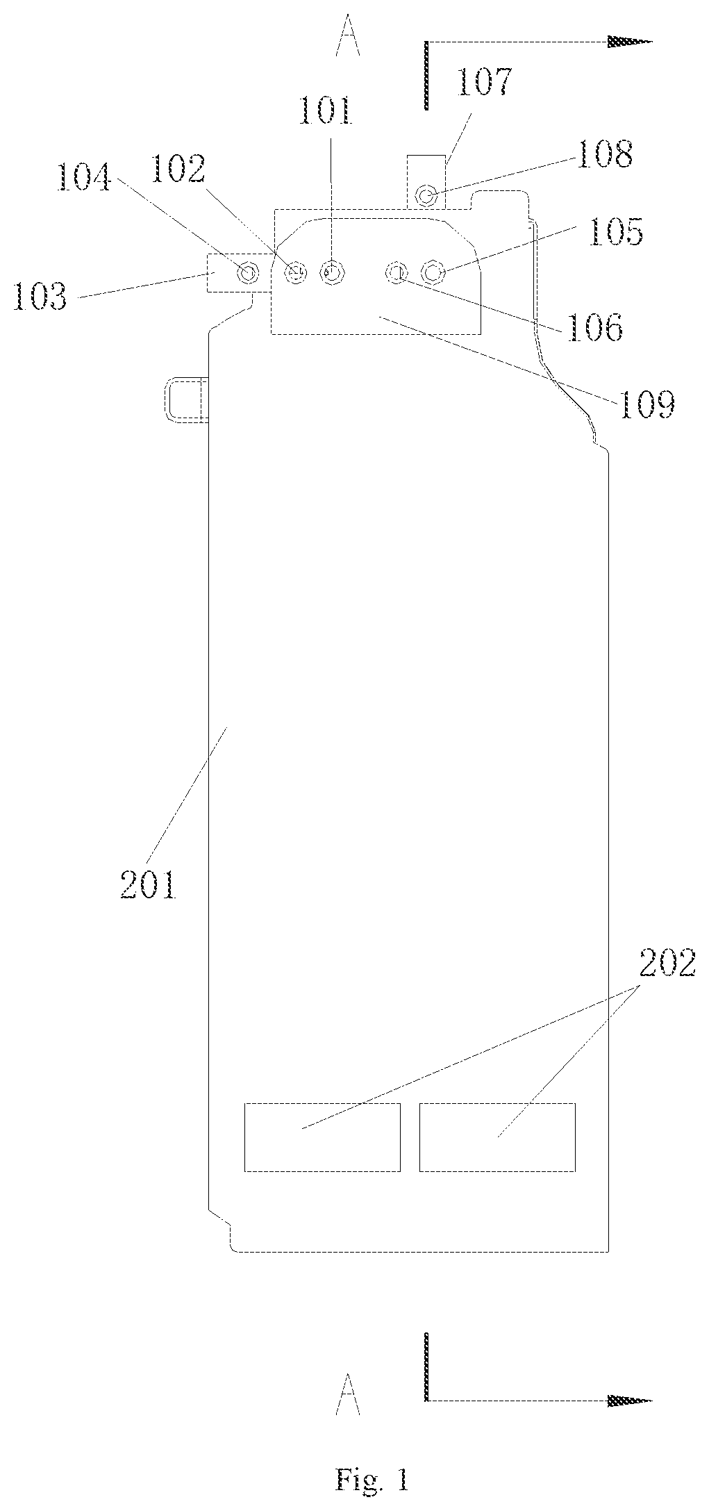 Patent US12098492 — Laundry treatment agent storage and dispensing device, washing machine, and laundry treatment agent dispensing control method of washing machine — Figure 1