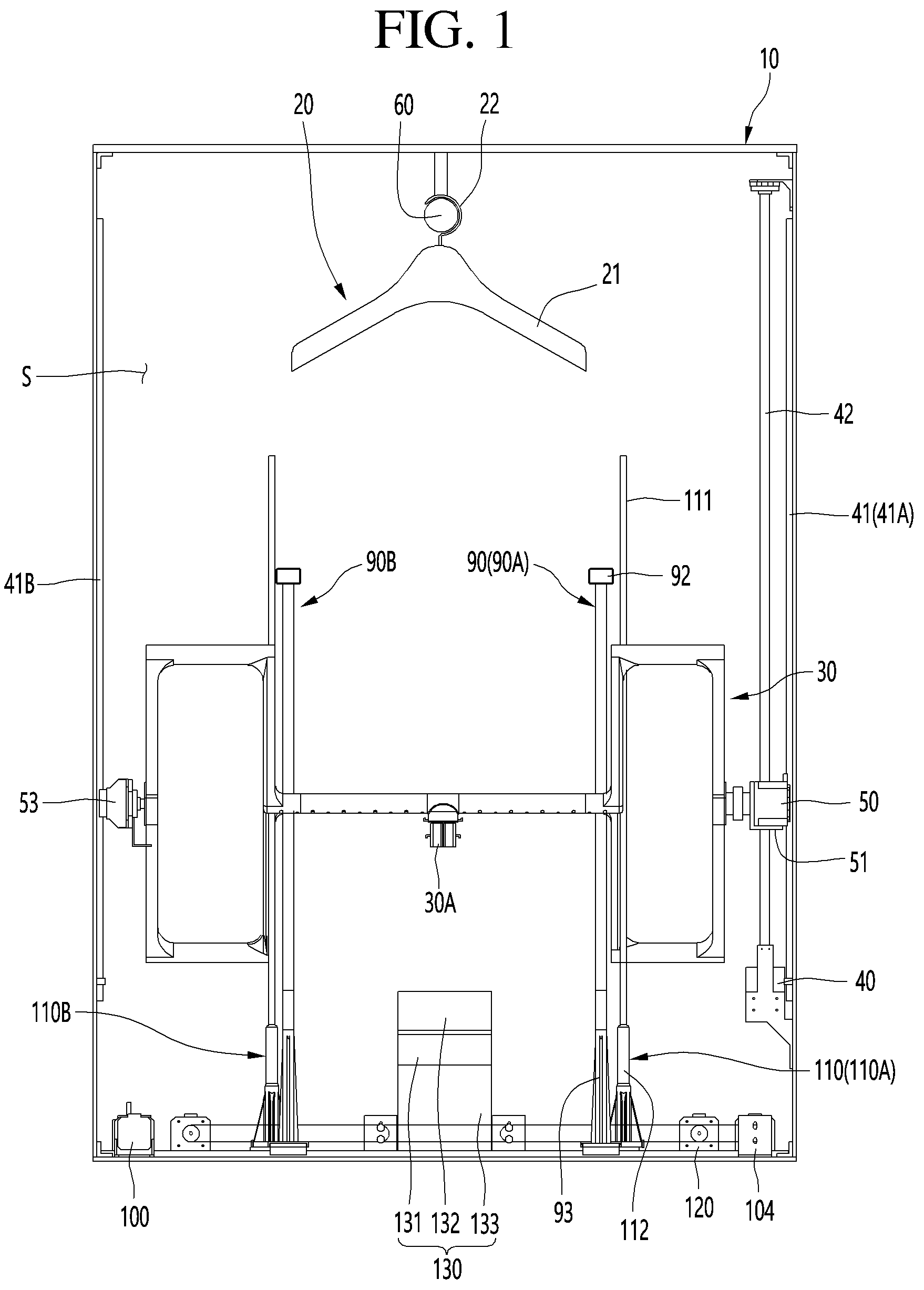 Patent US12098497 — Clothing treatment apparatus — Figure 1