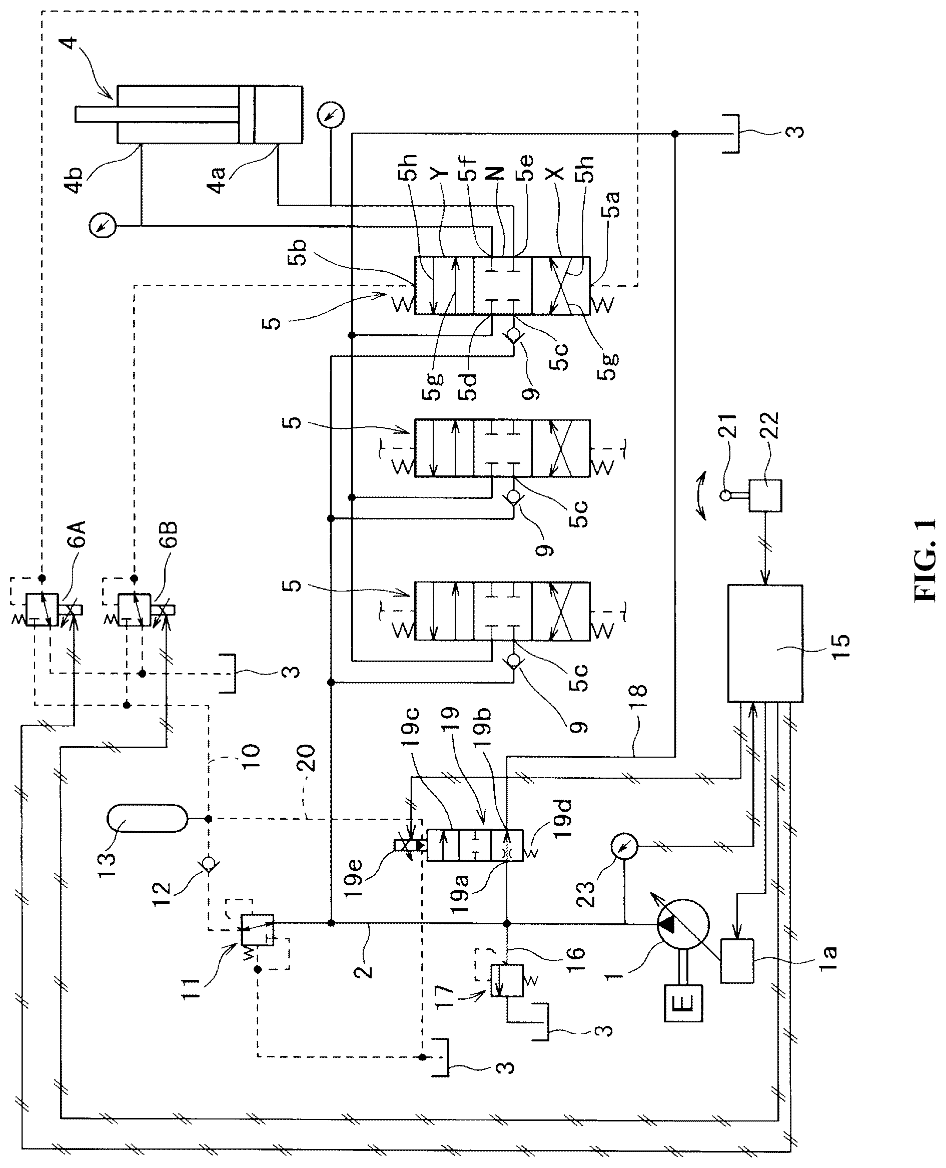 Patent US12098523 Figure 1 – Hydraulic control circuit
