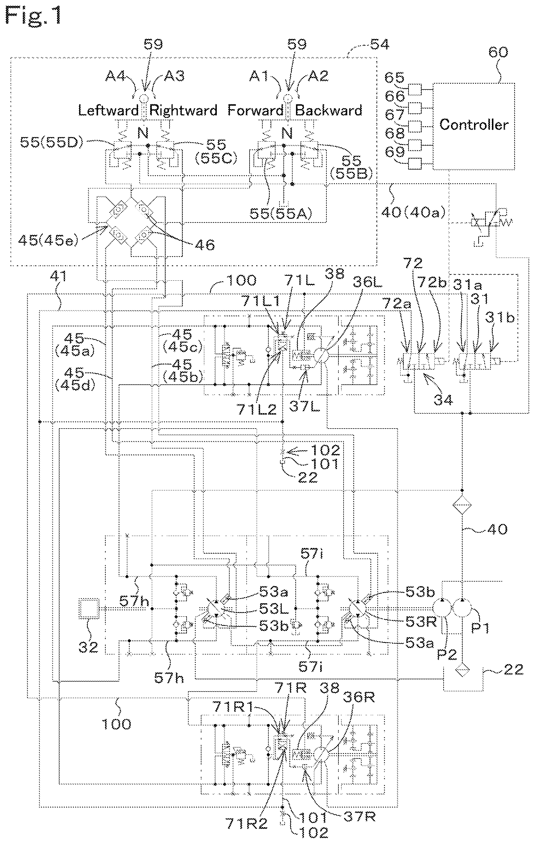 Patent US12098524 — Working machine — Figure 1