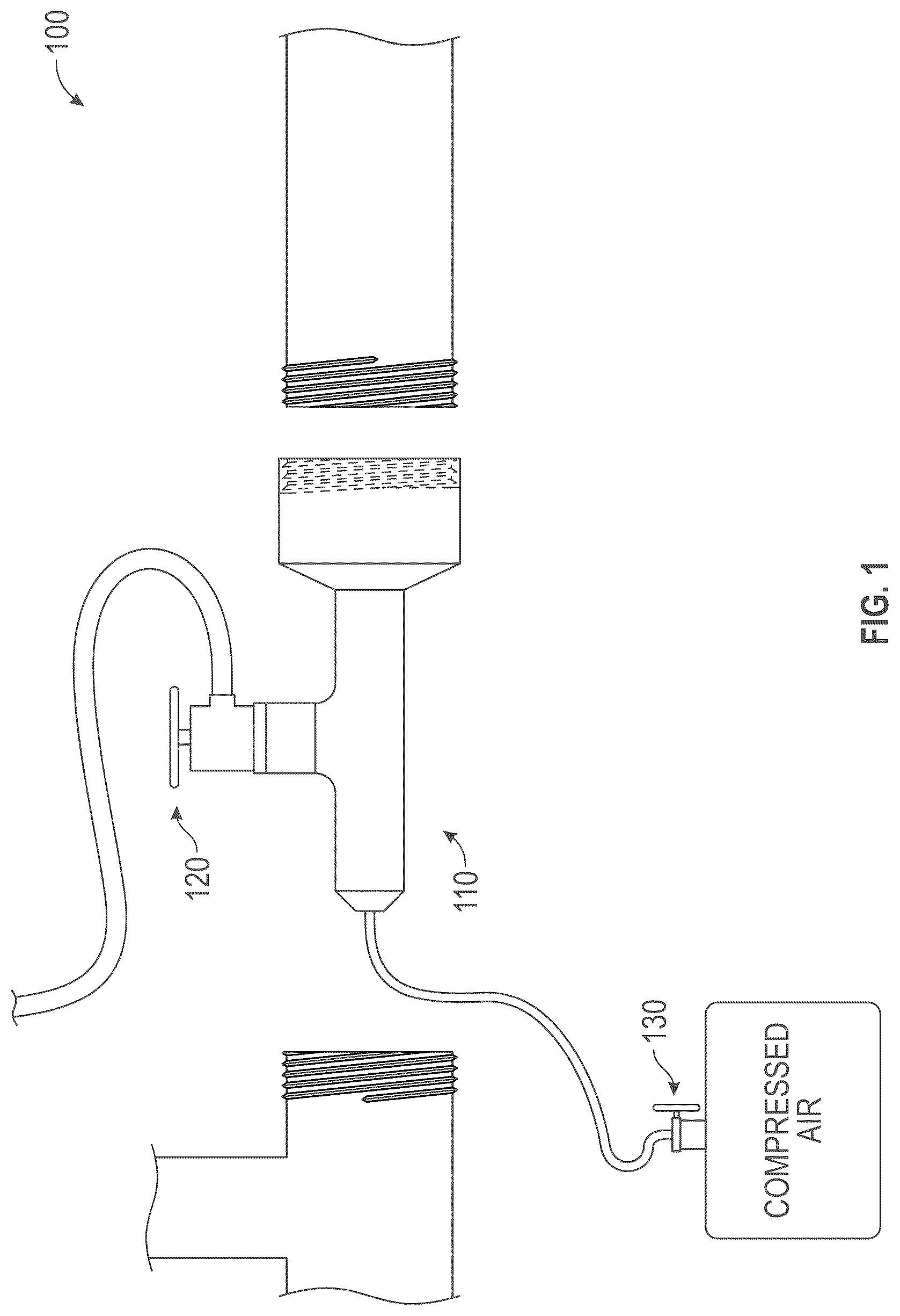Patent US12098531 — Mobile plumbing tool for unclogging drain pipes with air-pressurized water — Figure 1