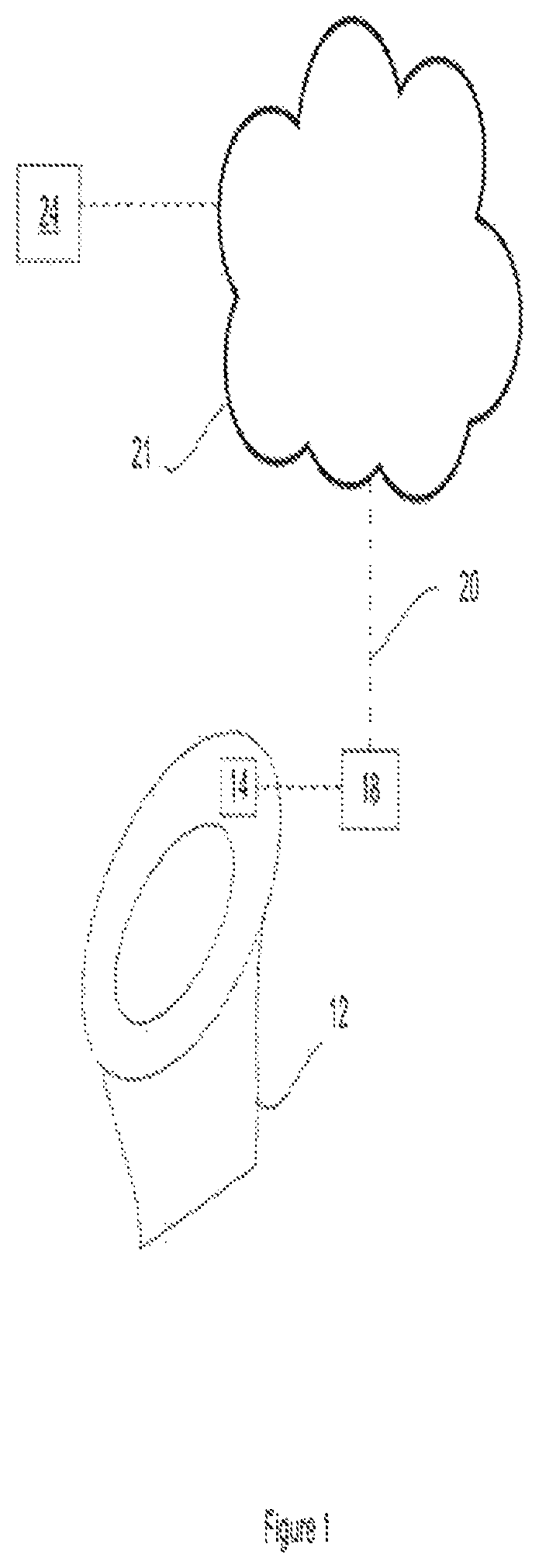 Patent US12098535 — Apparatus, system and method for connecting to, monitoring and controlling bodily waste receptacles — Figure 1