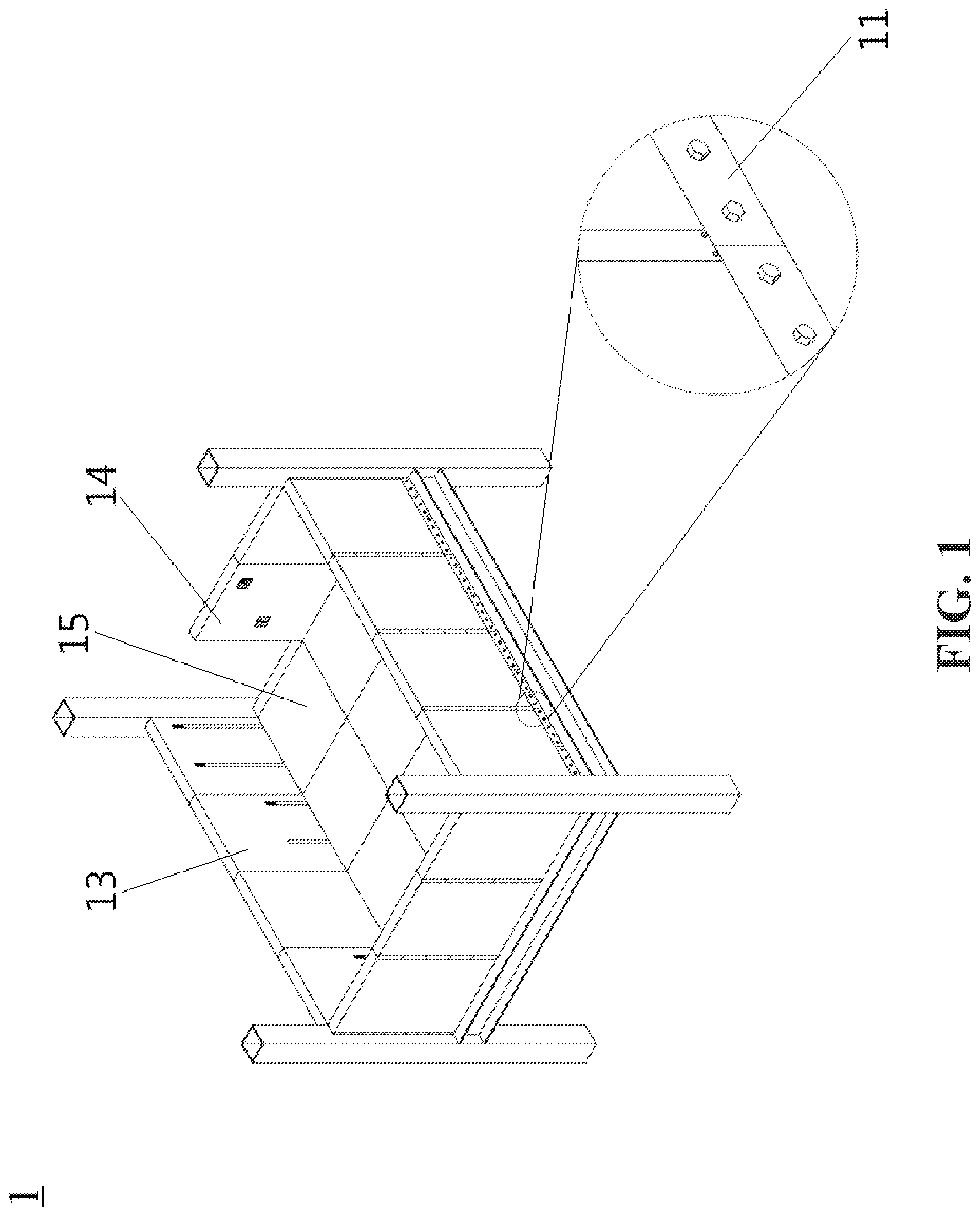 Patent US12098536 Figure 1 – Modular building structure