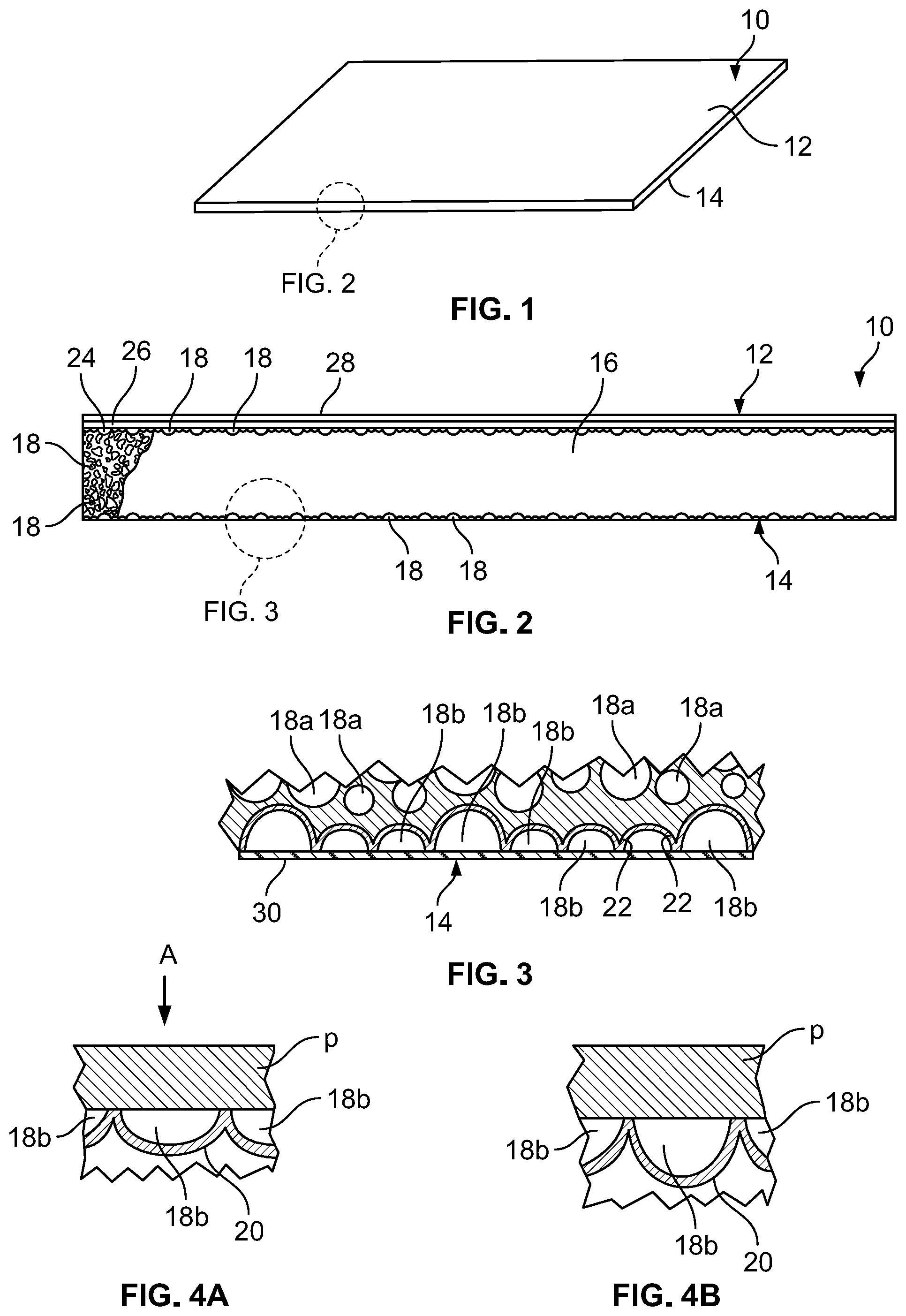 Patent US12098558 — Flooring panel equipped with quick-release adhesive sheet — Figure 1