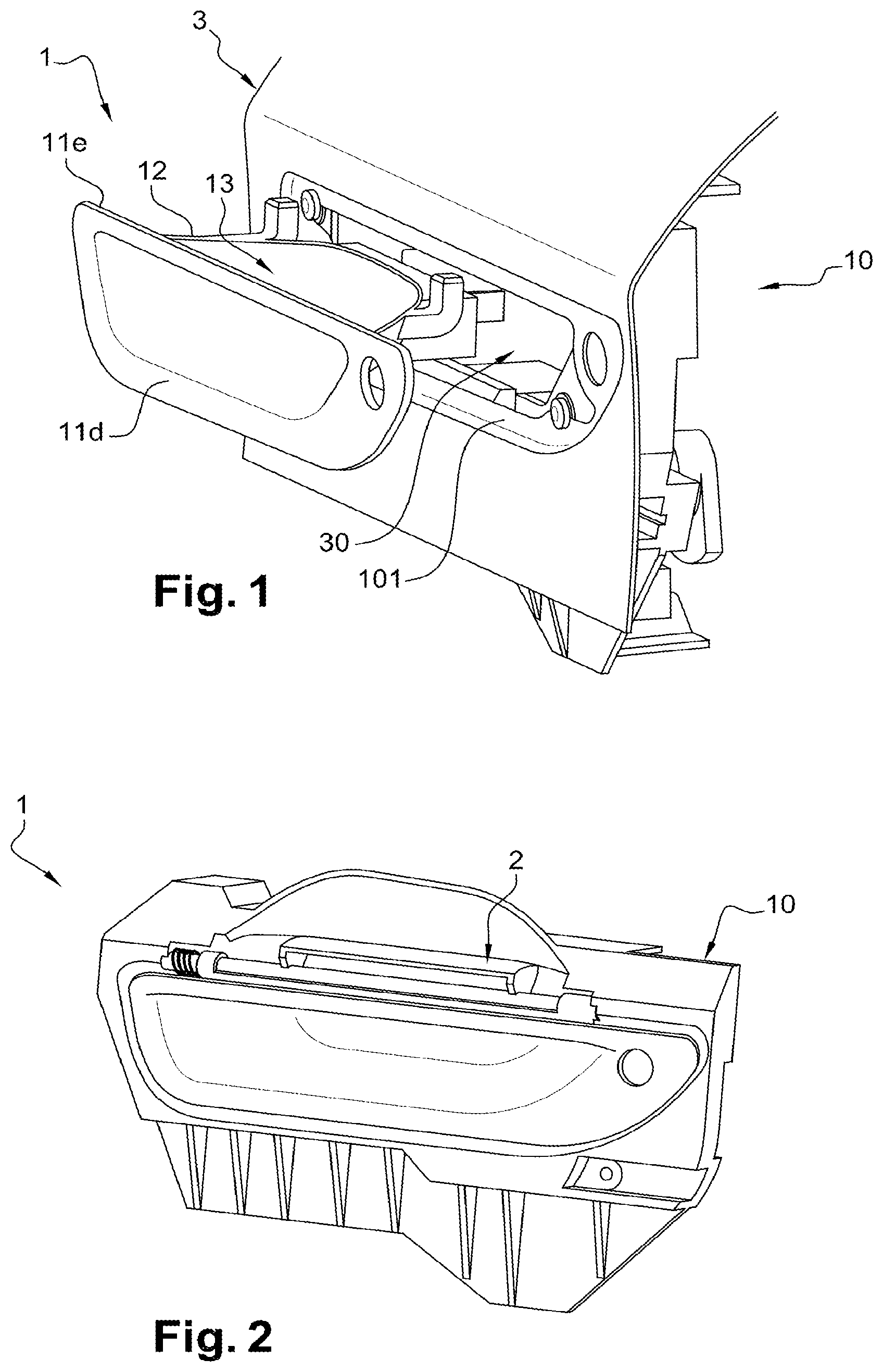 Patent US12098578 — Door leaf handle device, in particular for vehicle — Figure 1