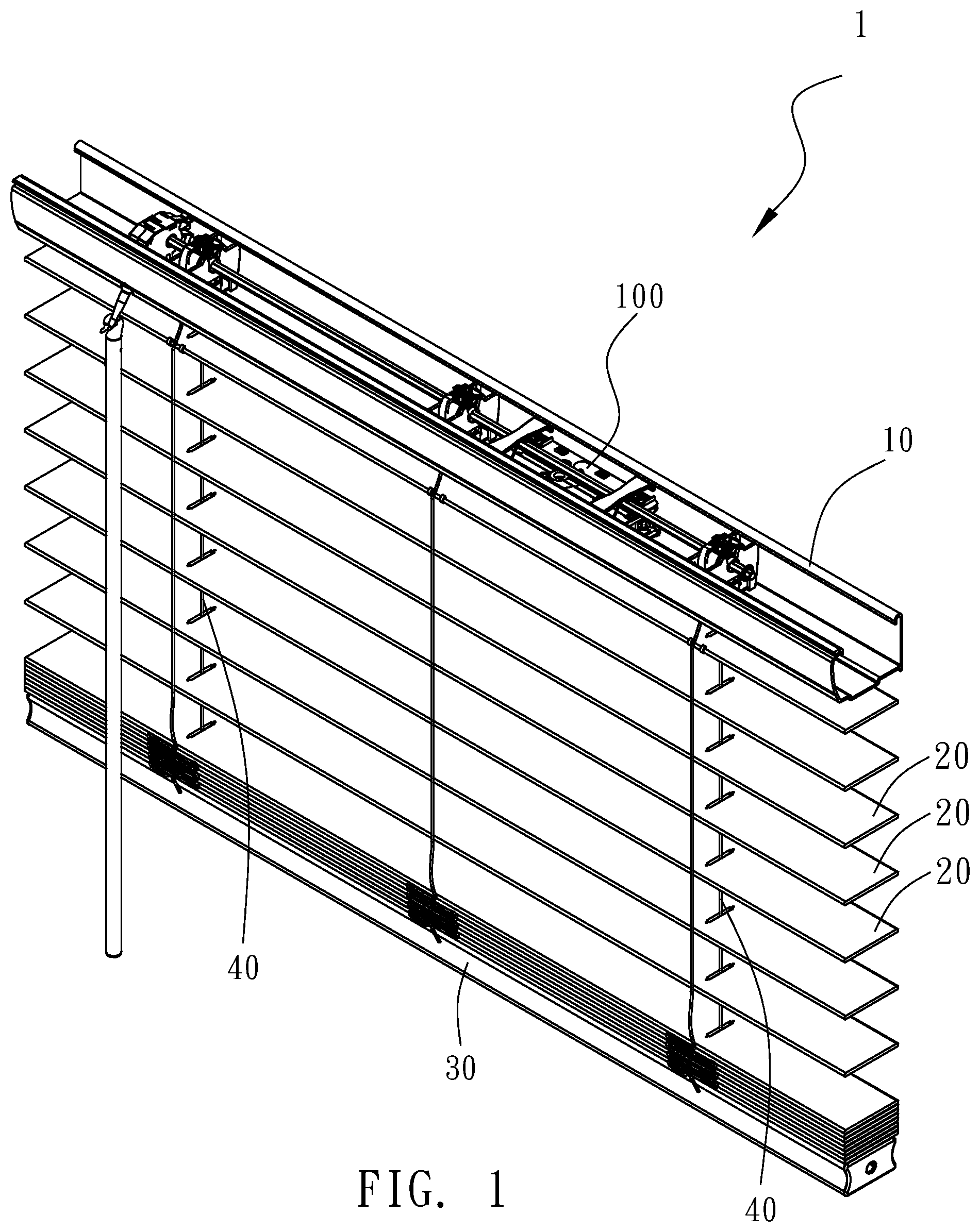 Patent US12098593 — Cord retractor and window covering having same — Figure 1