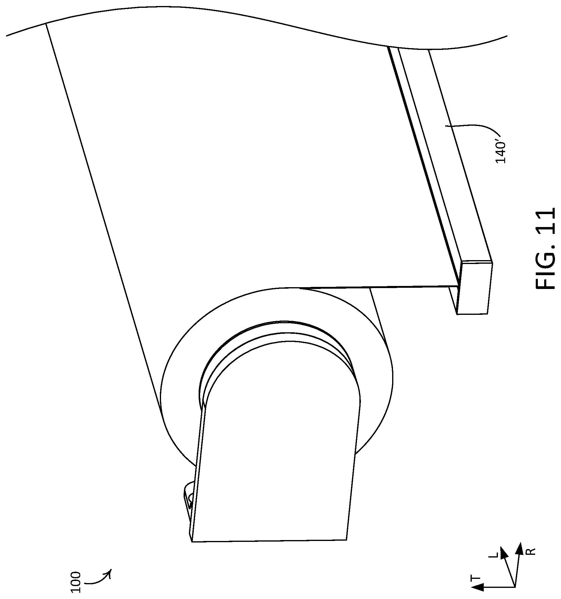 Patent US12098596 Figure 11 – Window treatment hembar