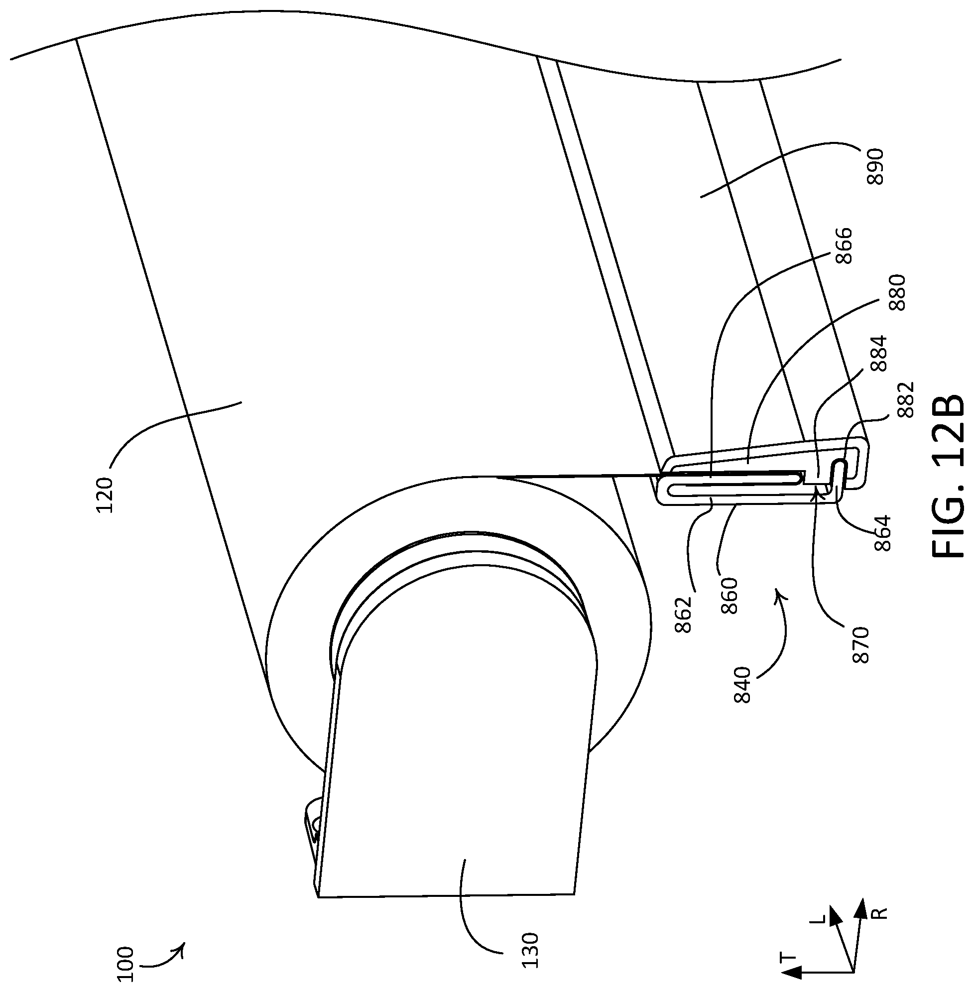 Patent US12098596 Figure 13 – Window treatment hembar