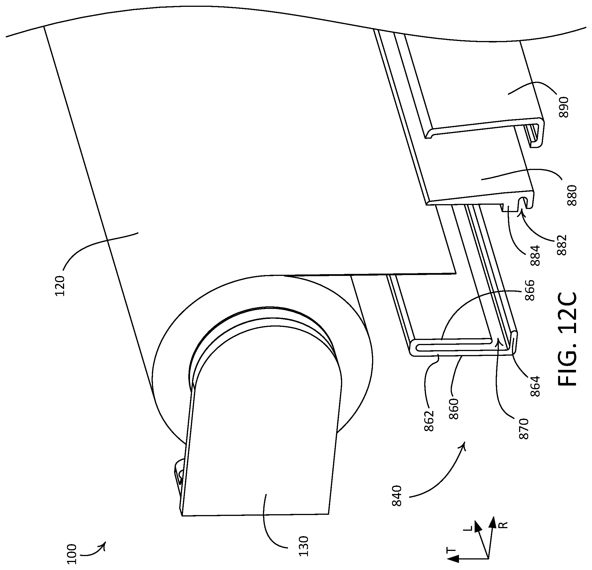 Patent US12098596 Figure 14 – Window treatment hembar