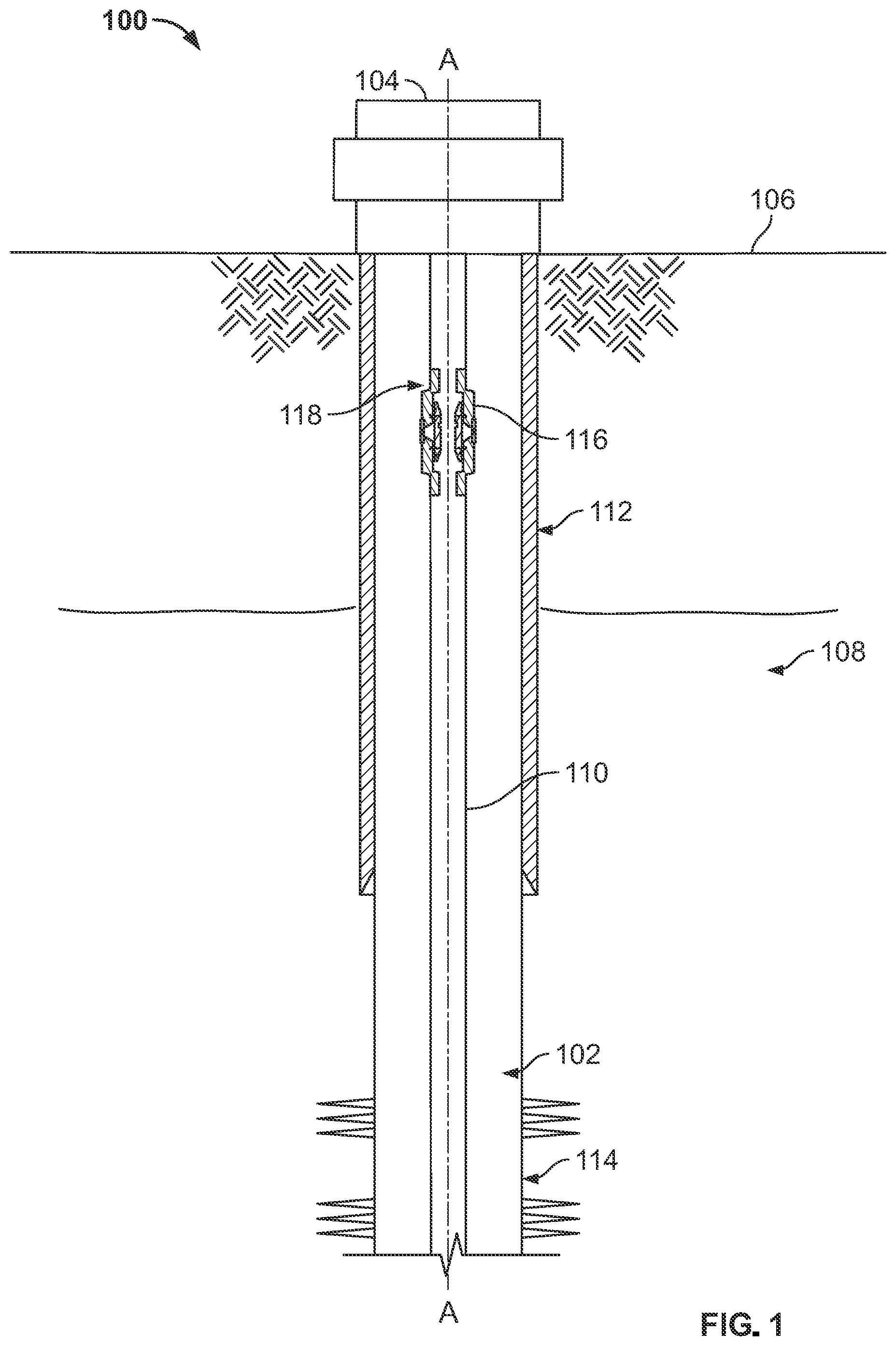 Patent US12098604 Figure 1 – Downhole tubing disconnect tool