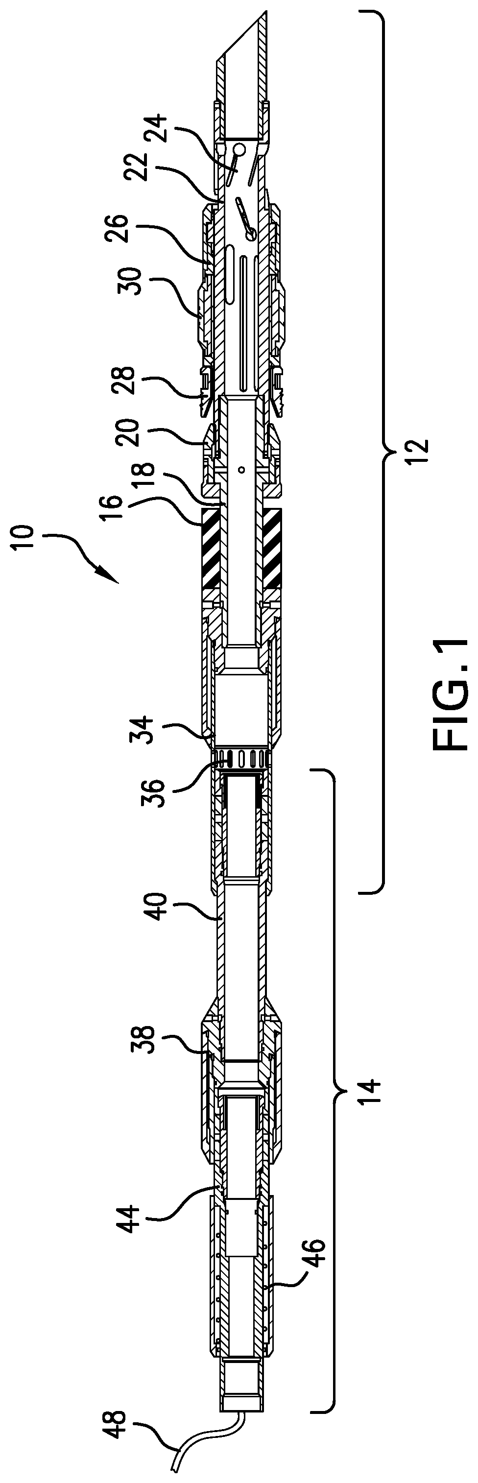 Patent US12098606 — Treatment system, method, and borehole system — Figure 1