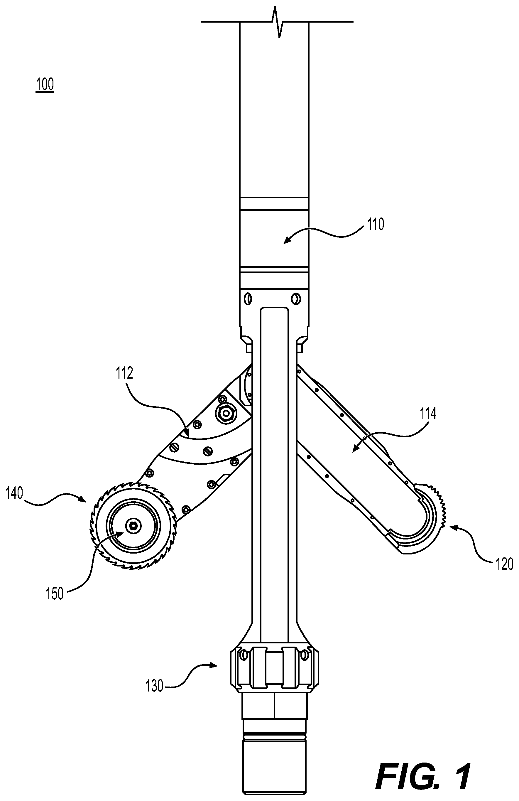 Patent US12098608 — Cutting tool and controls for downhole mechanical services — Figure 1