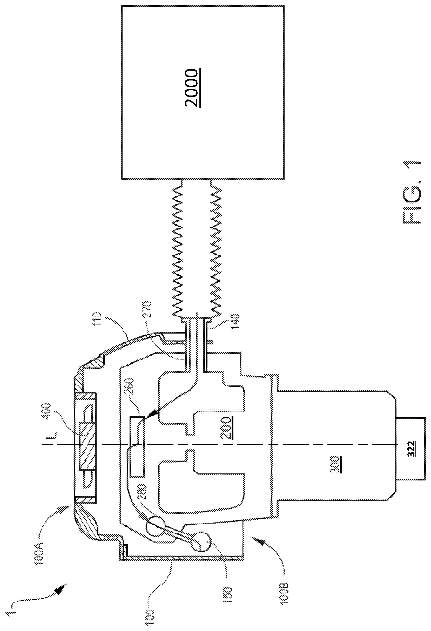 Patent US12098642 — Double sided oil film thrust bearing in a scroll pump — Figure 1