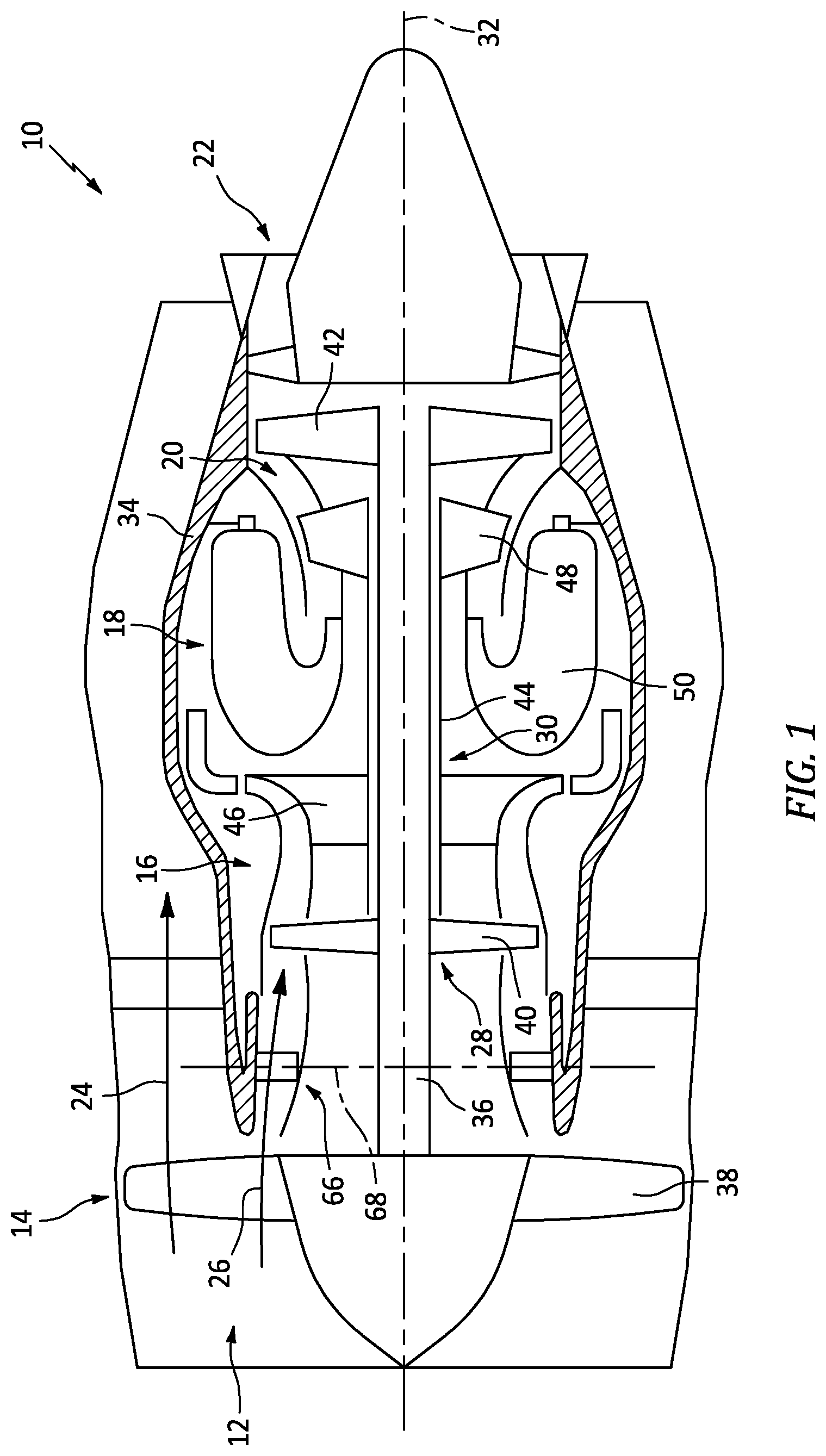 Patent US12098647 — Position sensor for variable vane assembly and method for calibrating same — Figure 1