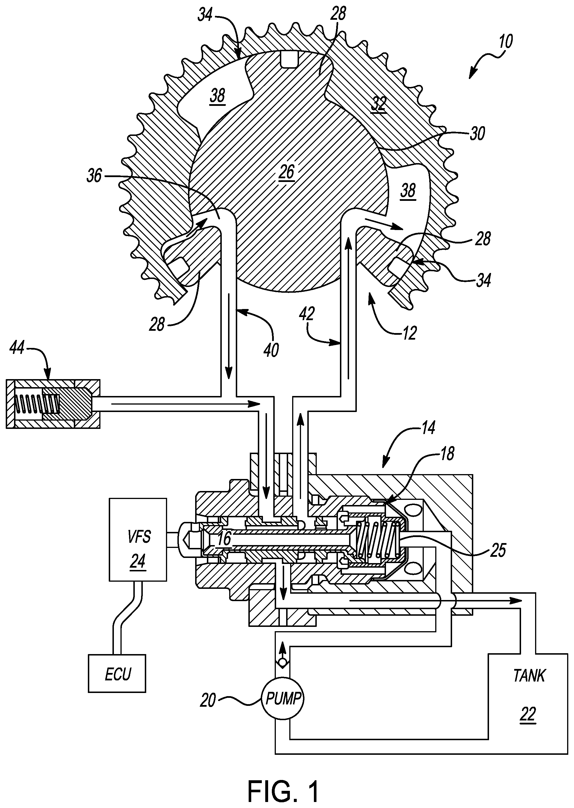 Patent US12098663 Figure 1 – Hydraulic VCT end plate seal