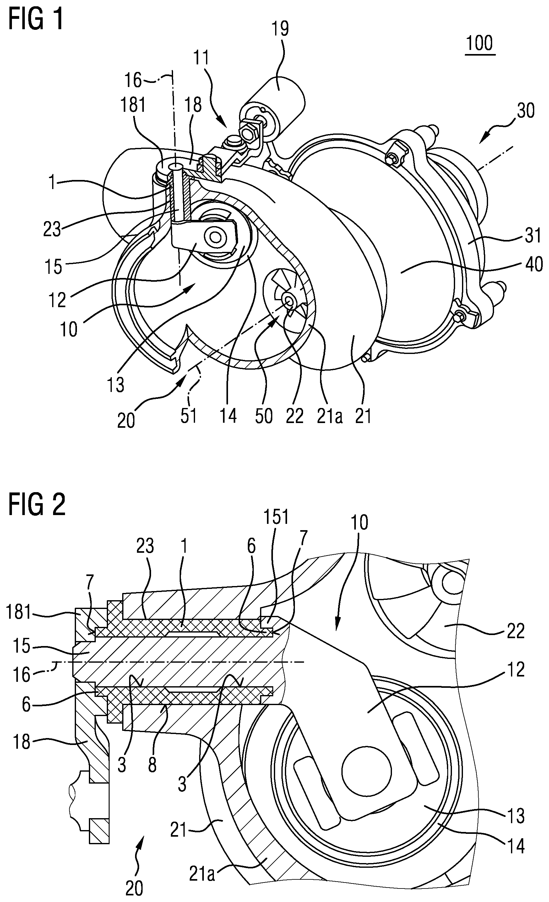 Patent US12098671 — Exhaust gas turbine of an exhaust gas turbocharger with a sealed wastegate valve device, and exhaust gas turbocharger — Figure 1
