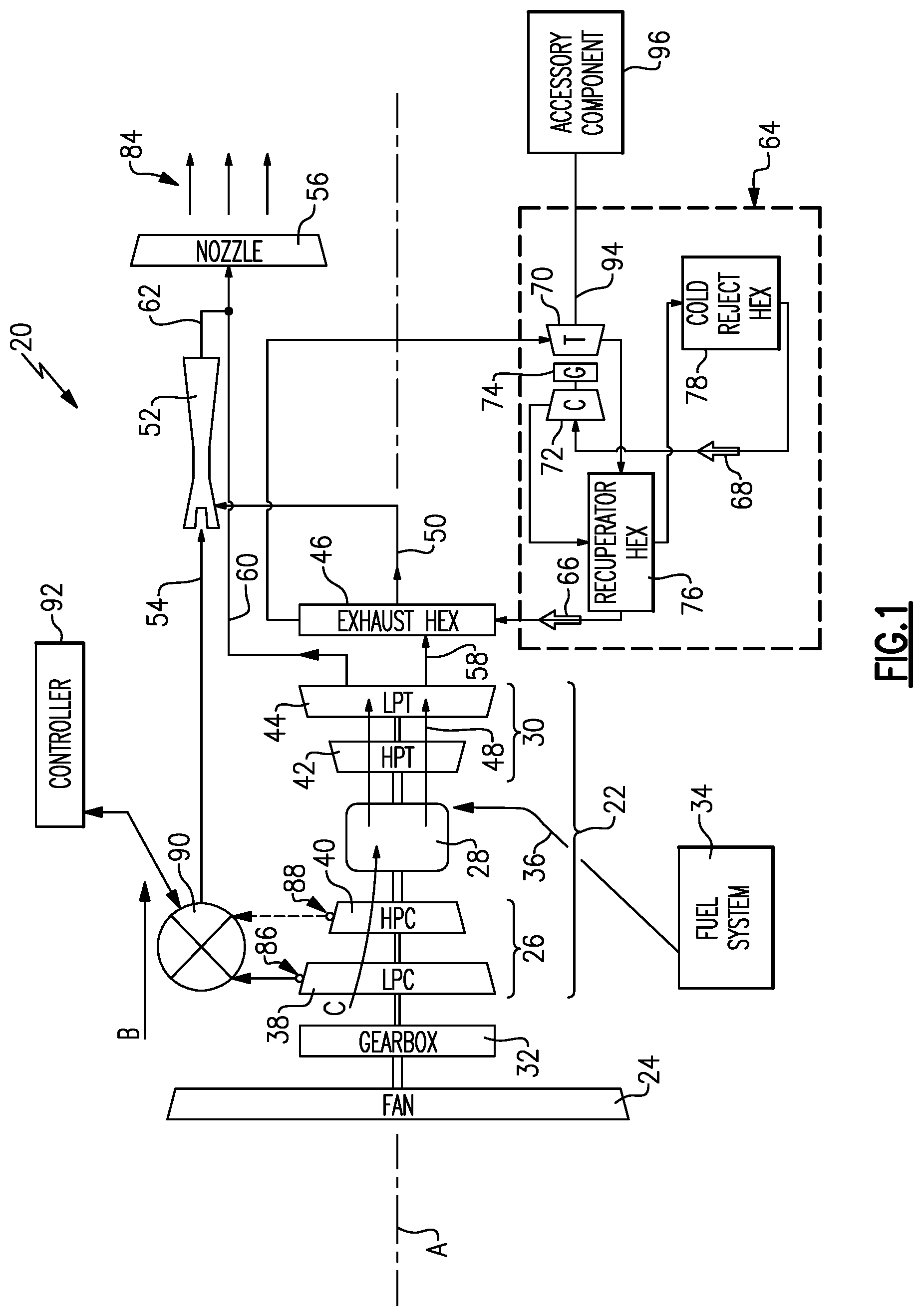 Patent US12098676 — Heat exchanger bypass ejector — Figure 1