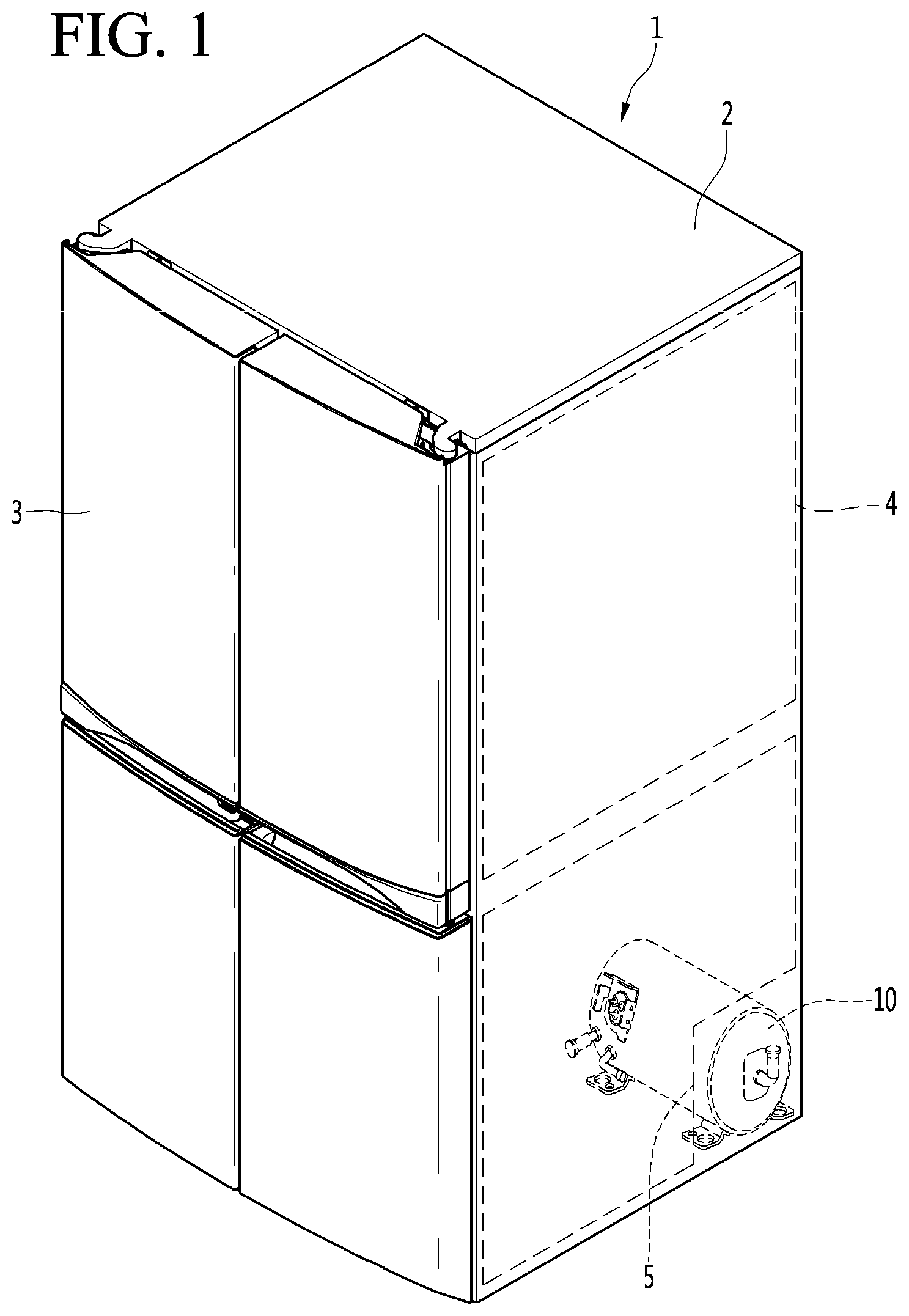 Patent US12098715 — Linear compressor and refrigerator including same — Figure 1