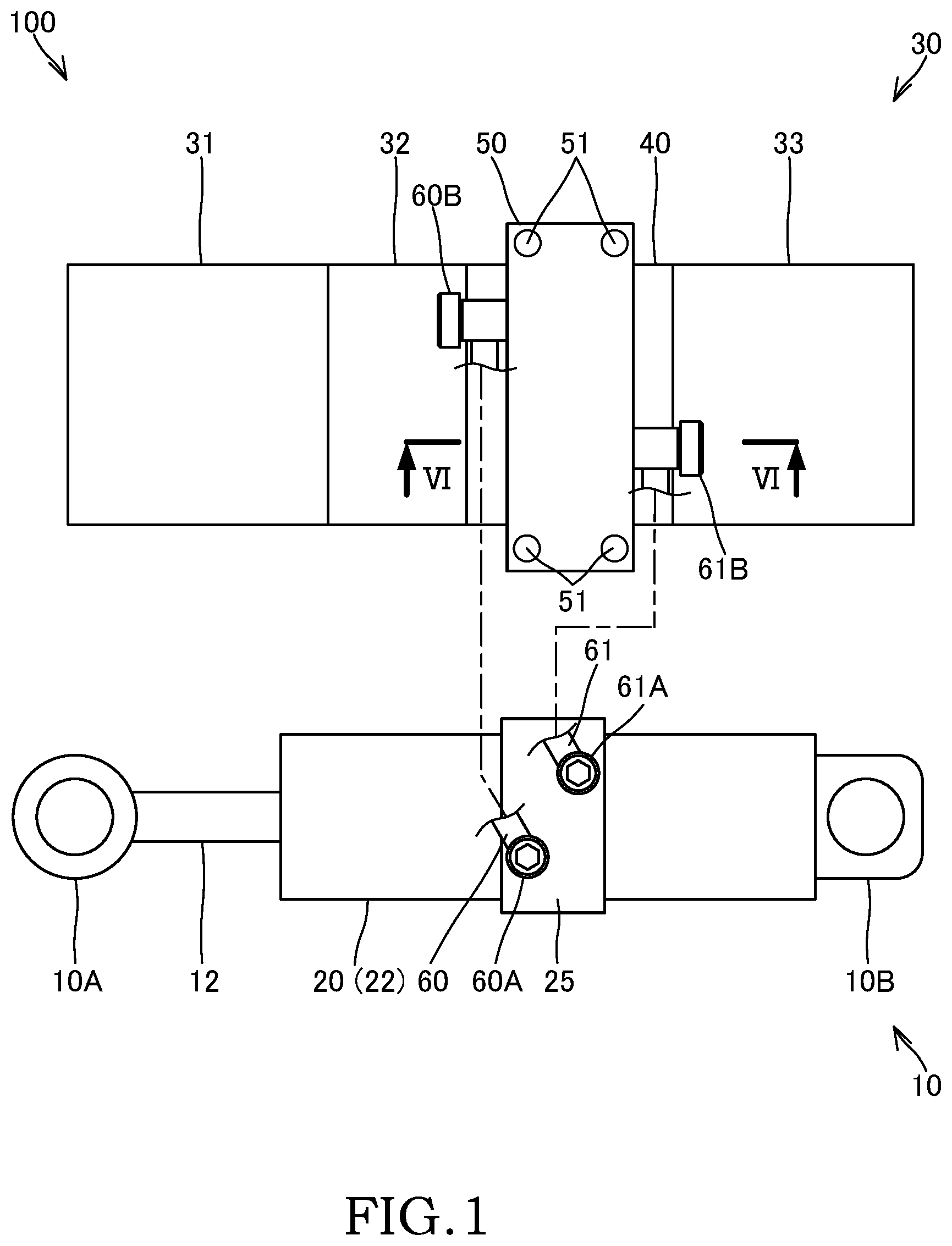 Patent US12098734 — Electric fluid pressure cylinder and moving structure body — Figure 1