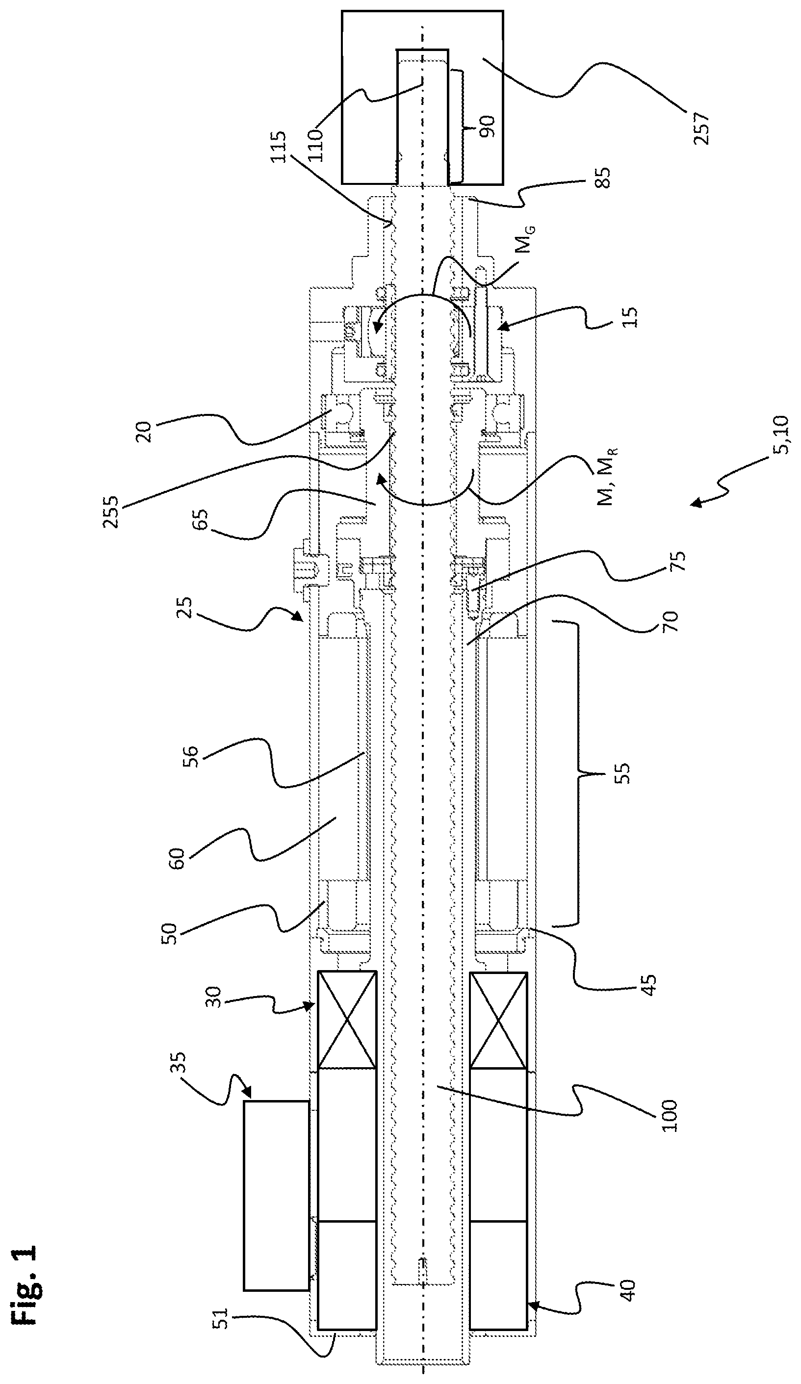 Patent US12098759 — Linear system for a manufacturing plant and method of assembling such a linear system — Figure 1