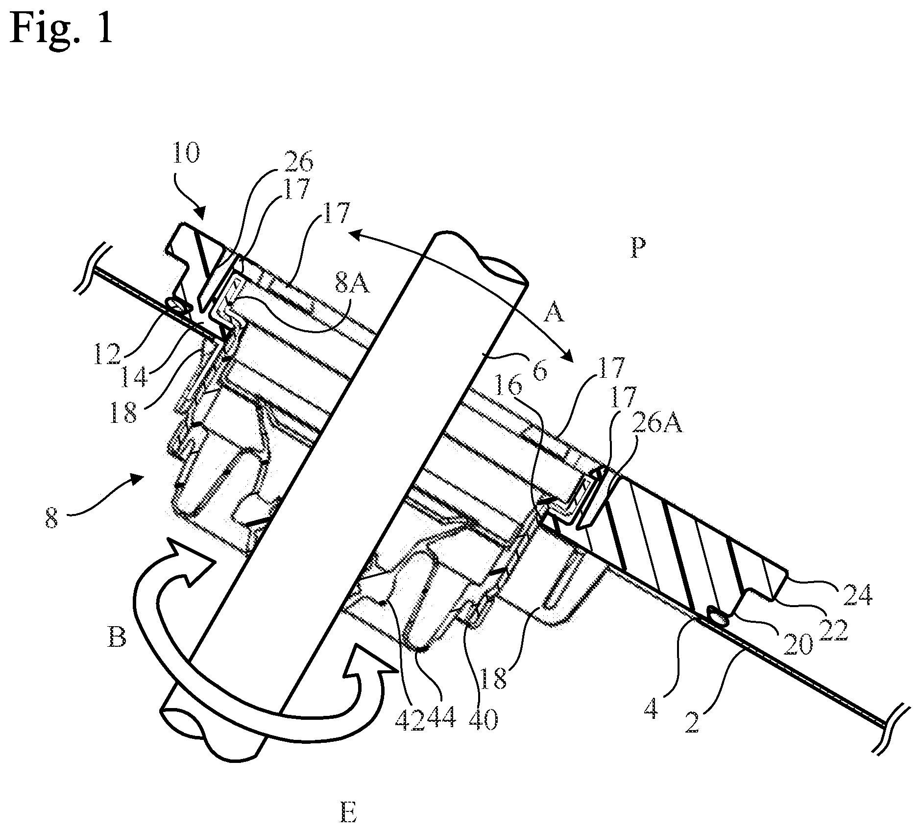 Patent US12098771 — Coupling device and sealing device — Figure 1