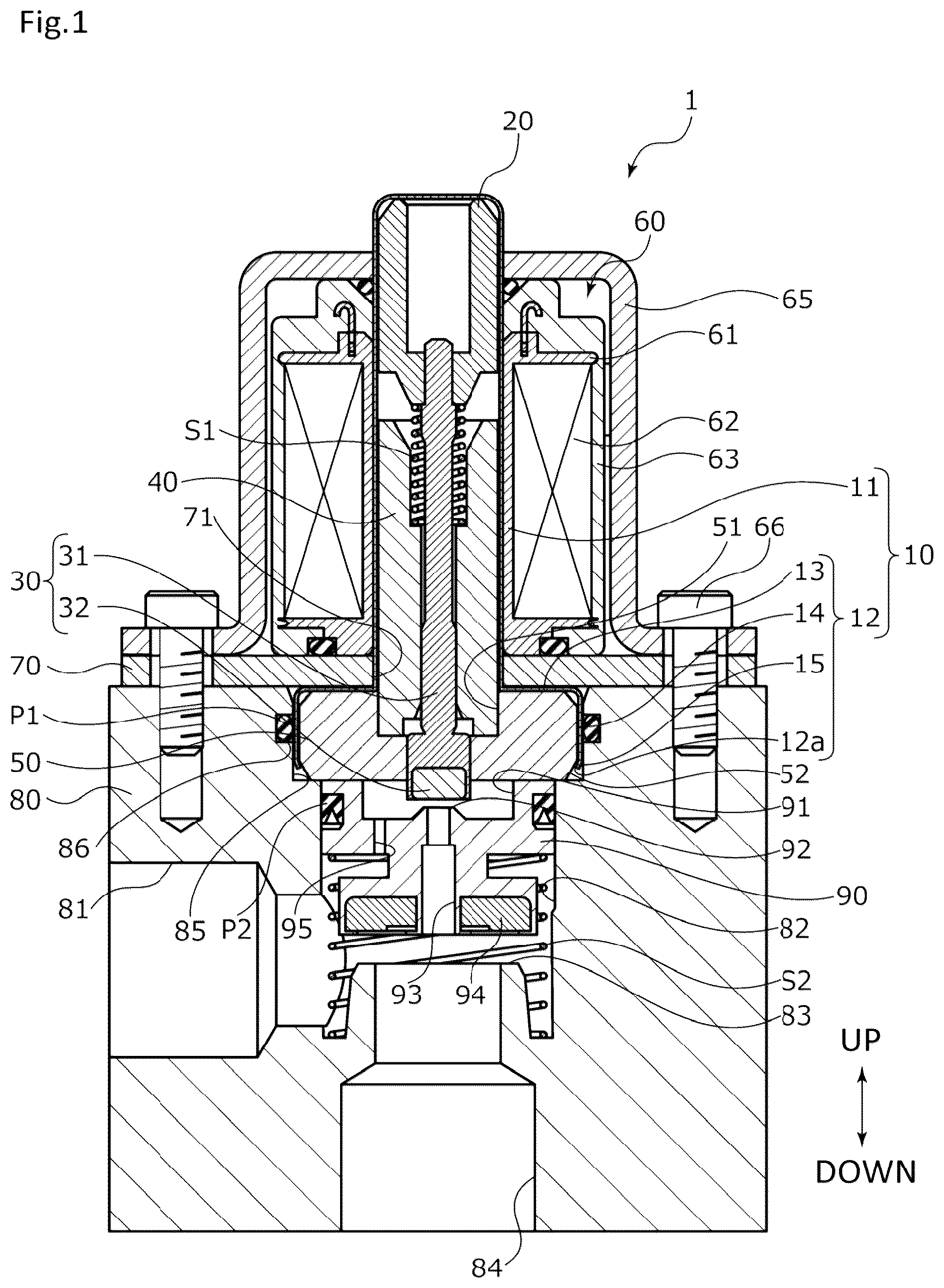 Patent US12098778 — Solenoid valve — Figure 1