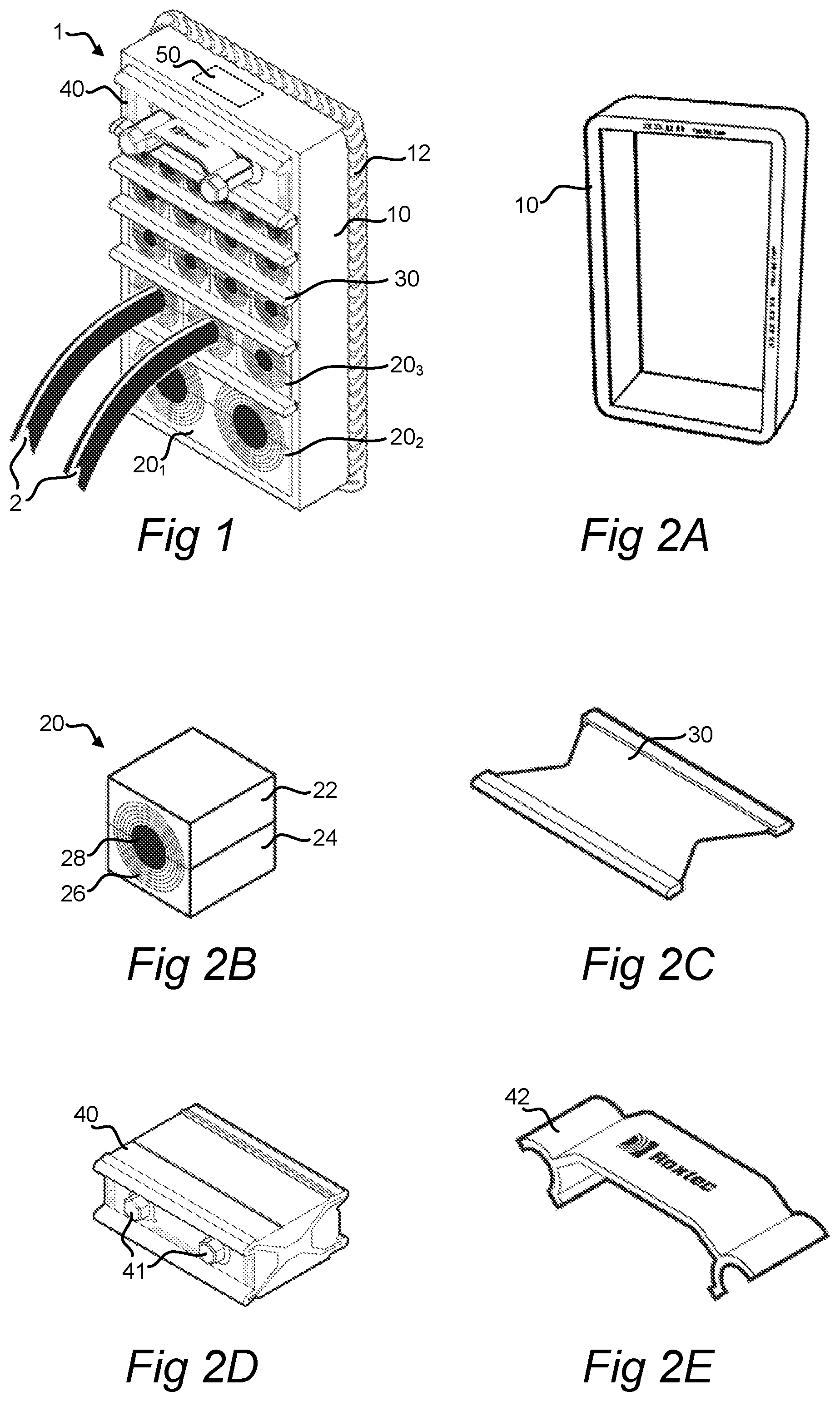 Patent US12098795 — Monitoring system for cable, pipe or wire transits, and a transit guard unit for use therein — Figure 1