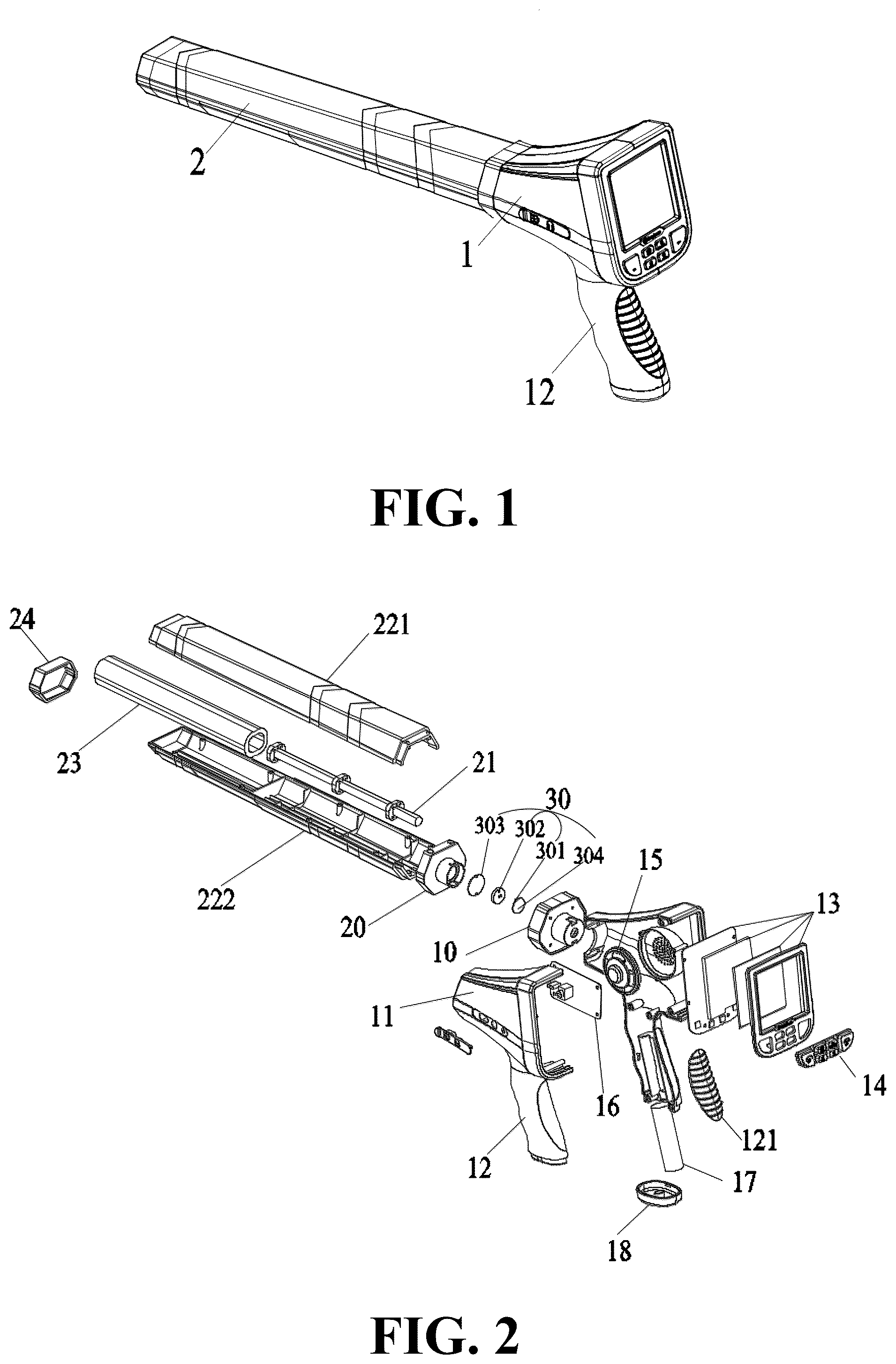 Patent US12098797 — Positioning device for pipeline detection — Figure 1