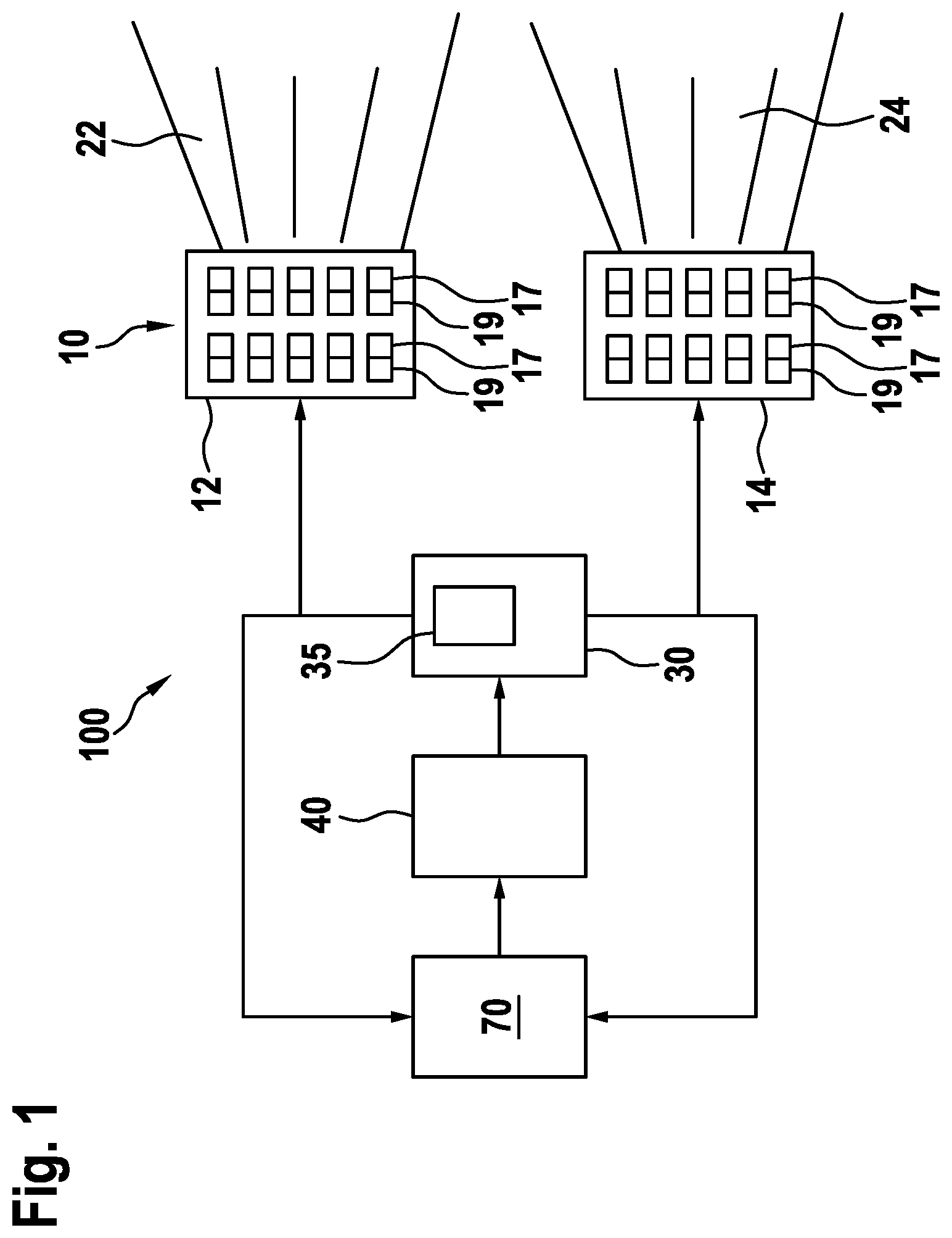 Patent US12098817 — Method, system, and computer program product for storing light distributions of a matrix headlight system — Figure 1