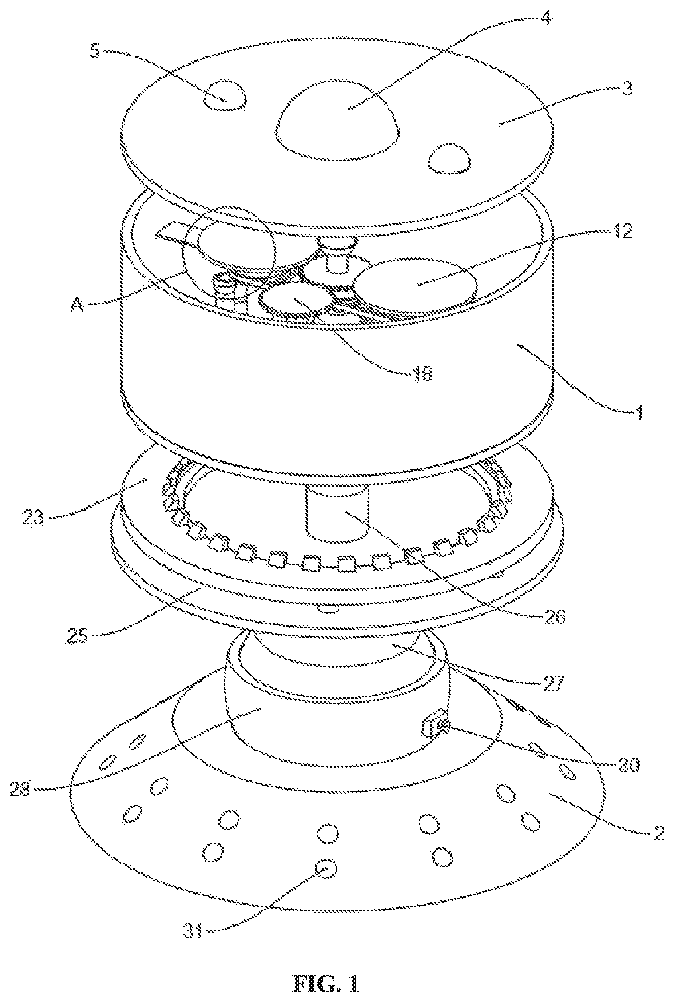 Patent US12098821 — Rotary type star projection lamp with audio playing and atmosphere set-off functions — Figure 1