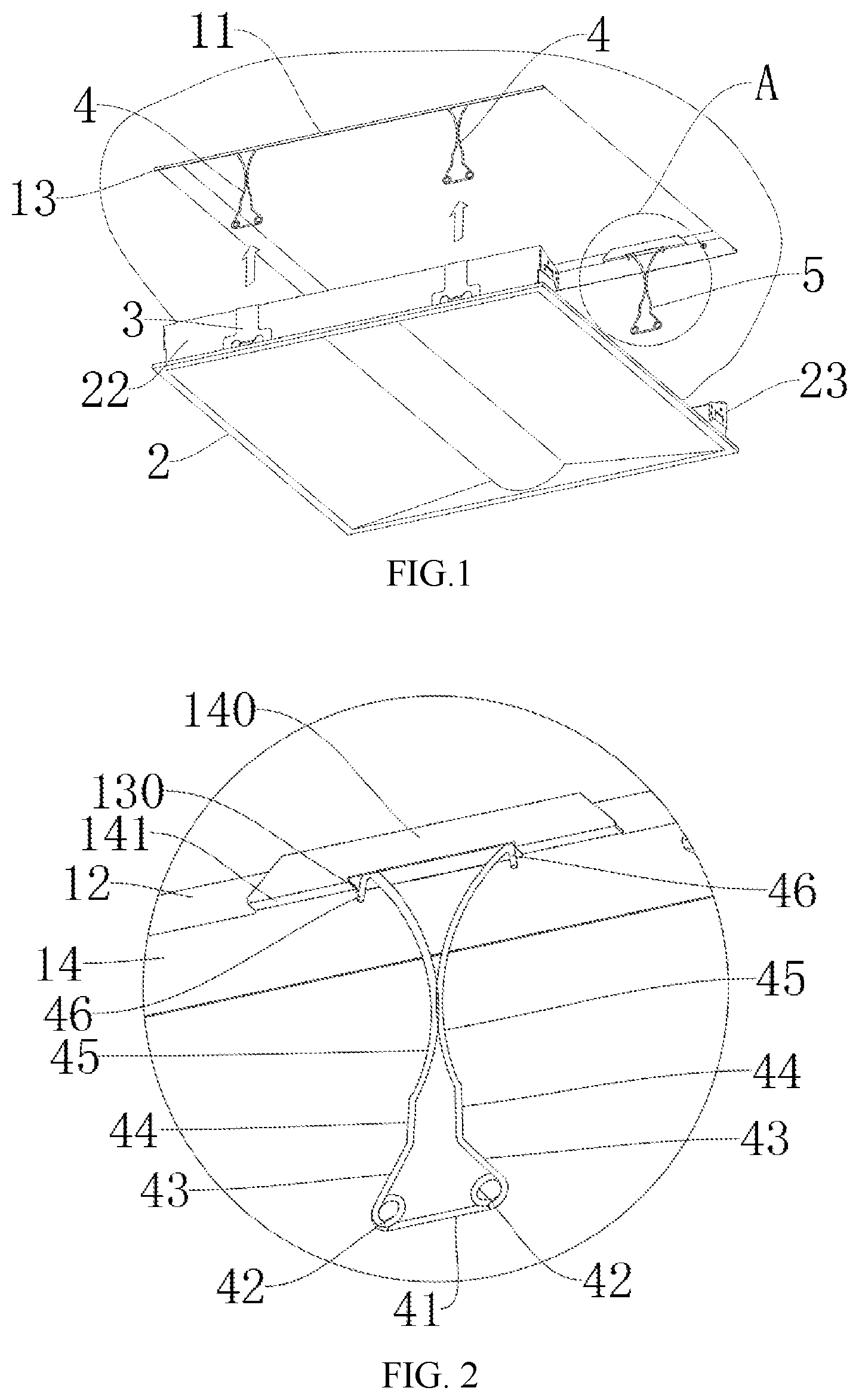 Patent US12098825 — Ceiling-mounted lighting system — Figure 1