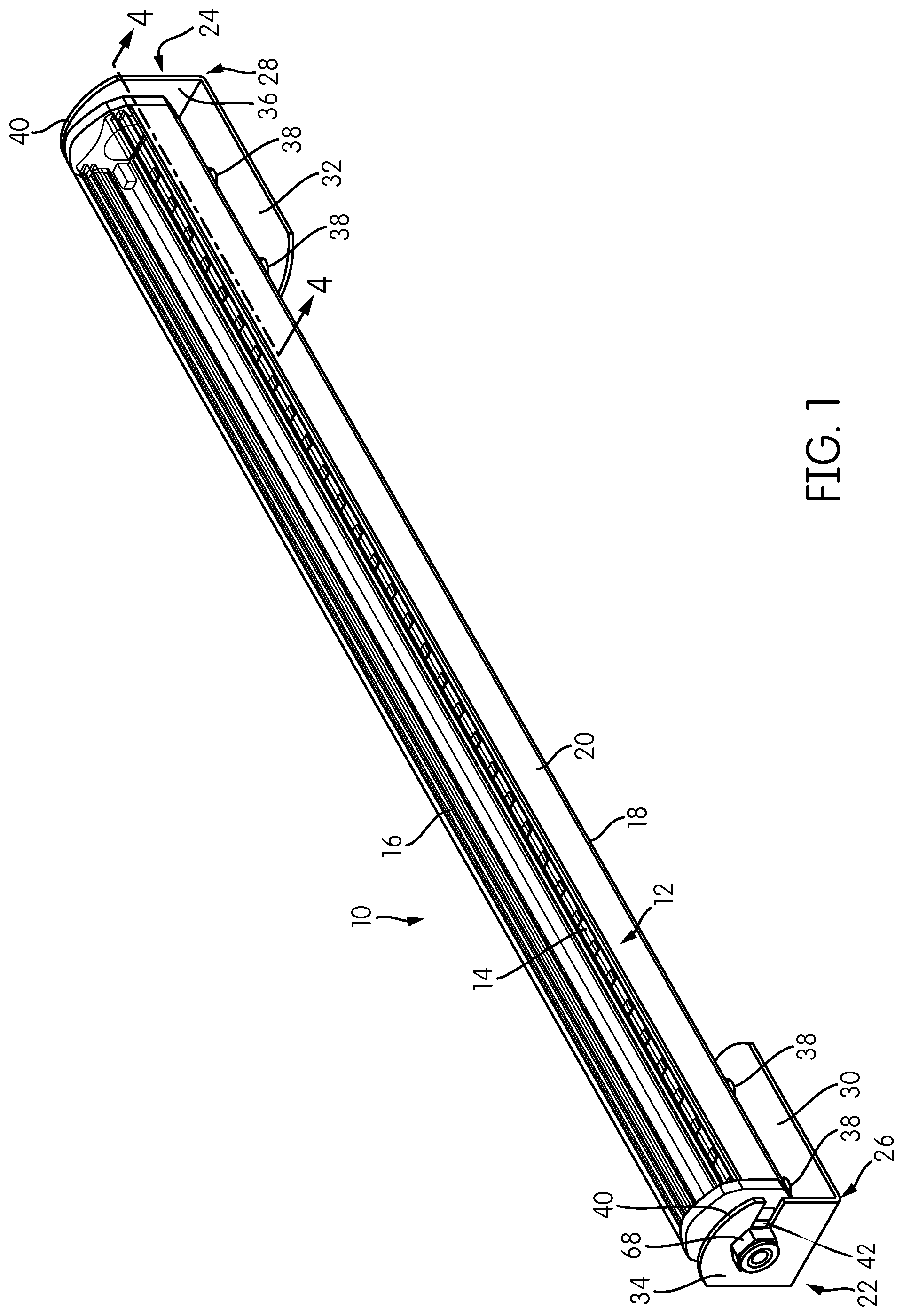 Patent US12098828 — Rotating bracket for linear lighting — Figure 1