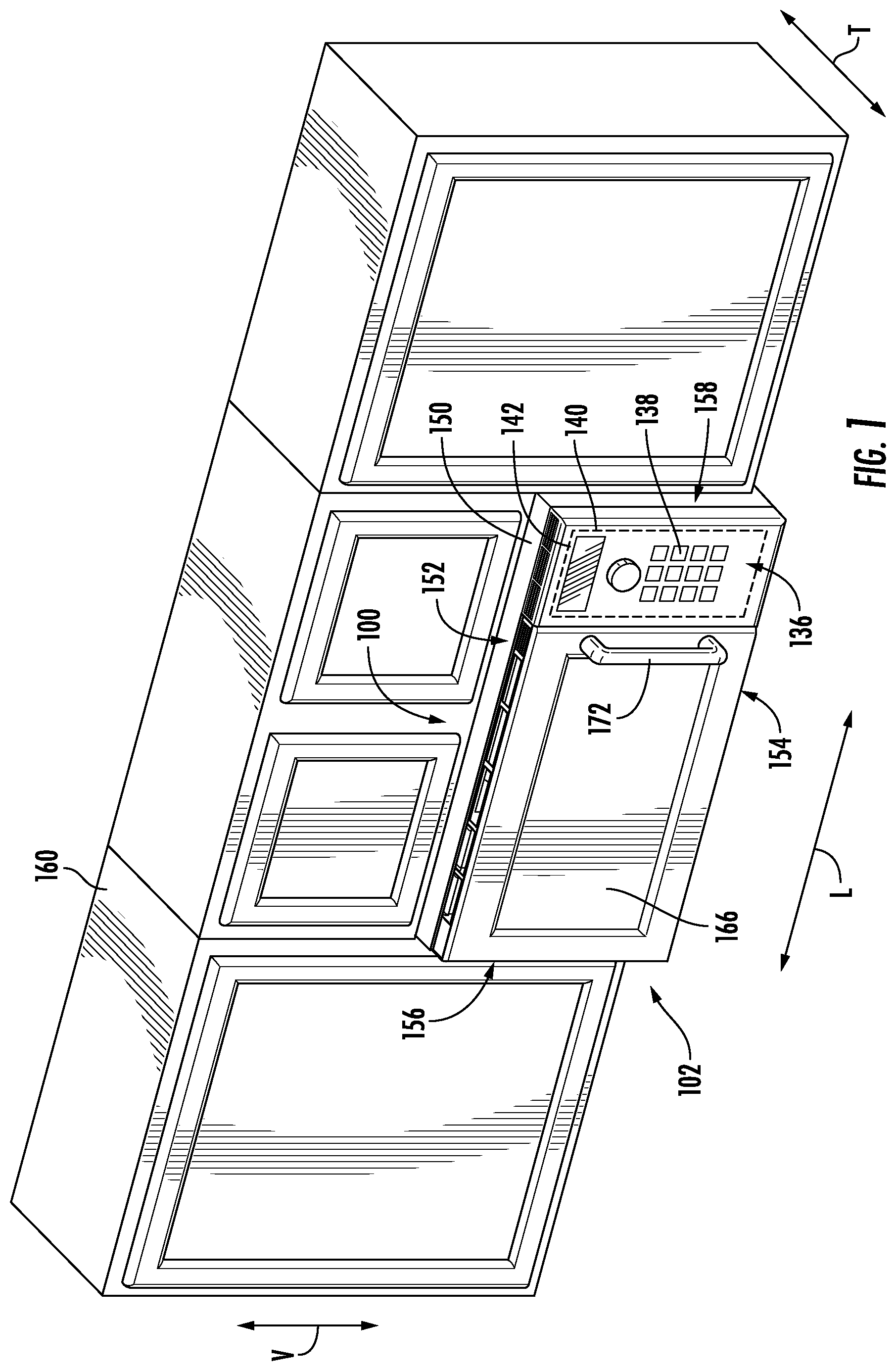 Patent US12098838 — Lighting assembly for over the range microwave oven — Figure 1