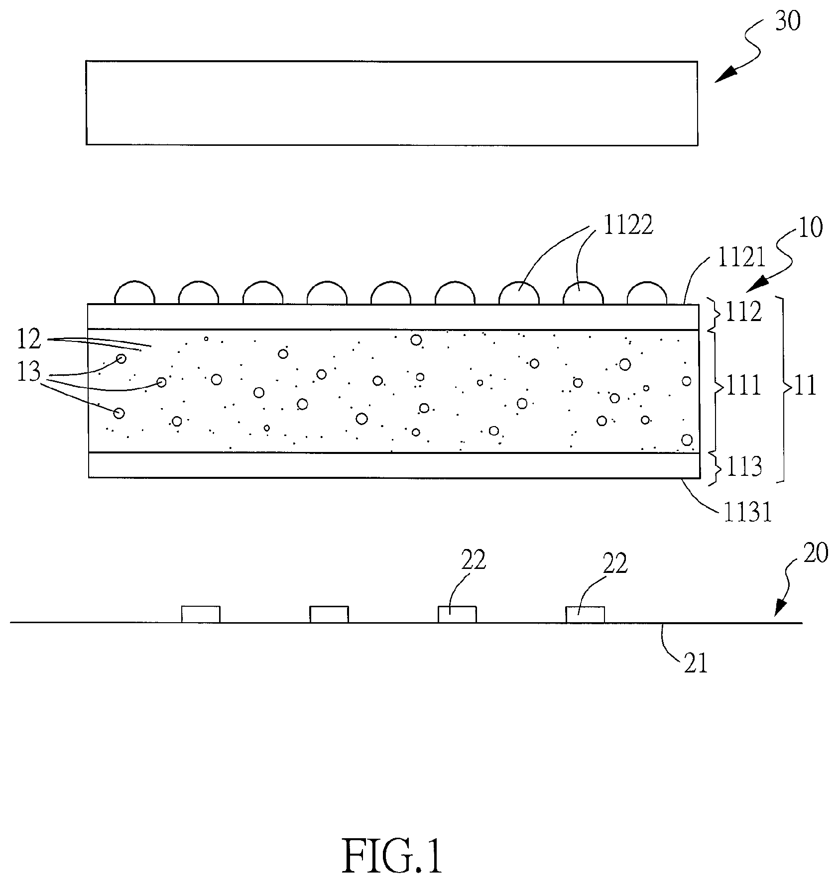 Patent US12098840 Figure 1 – Light diffusion plate and method for manufacturing the same