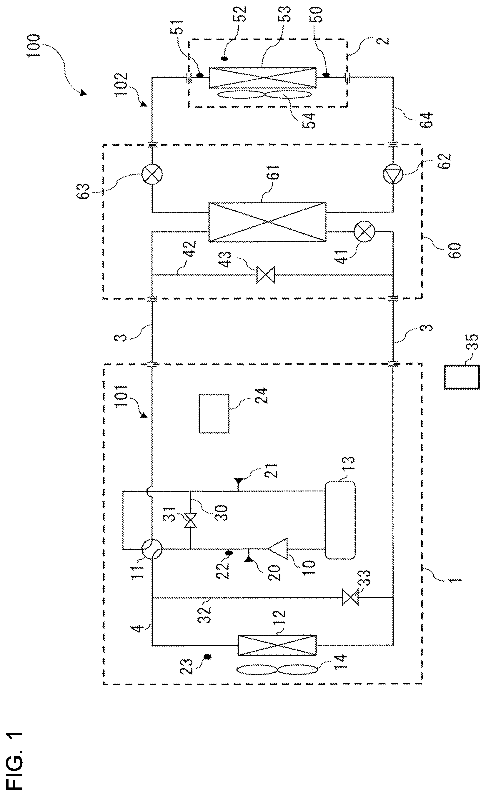 Patent US12098855 — Air-conditioning apparatus — Figure 1