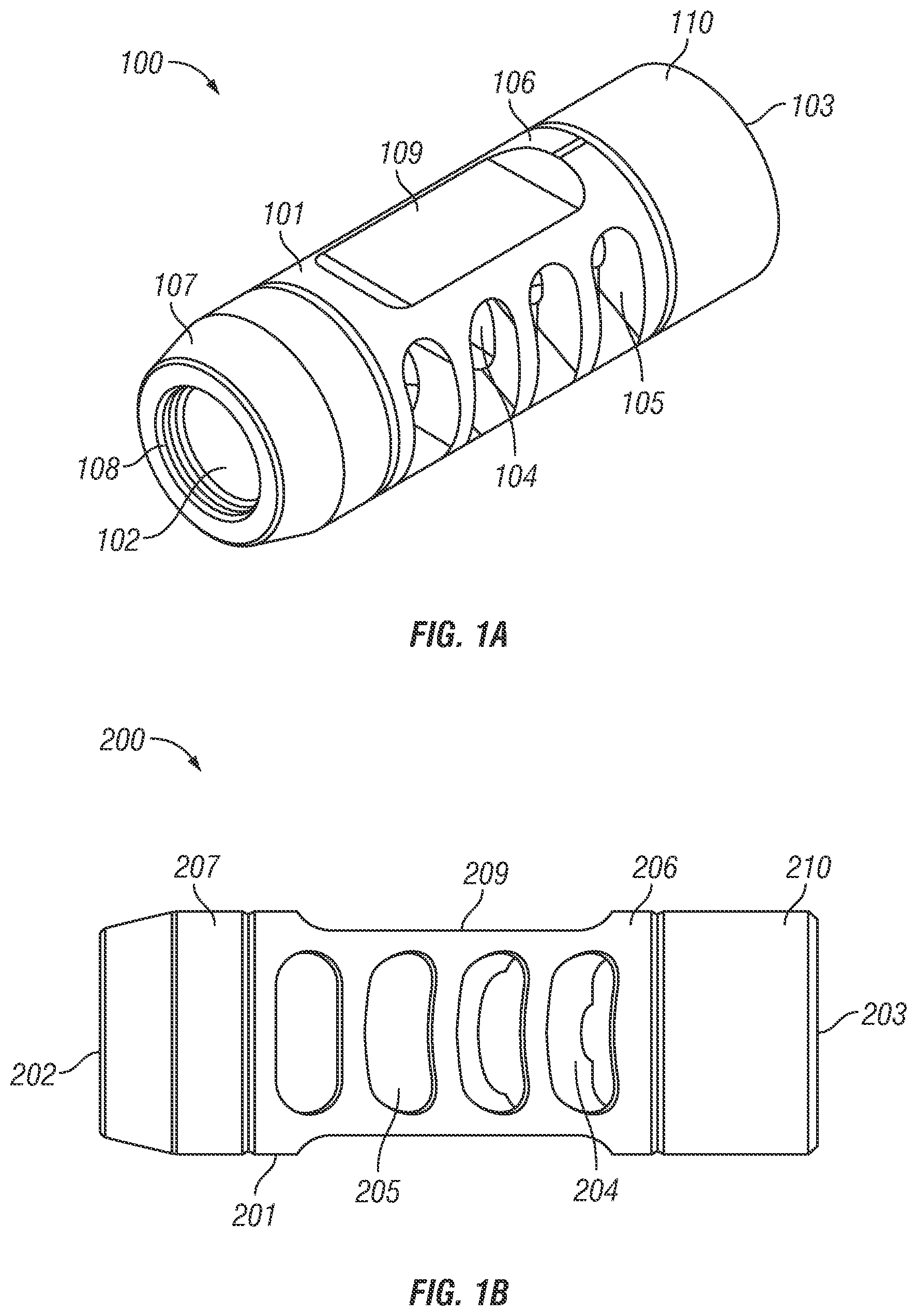 Patent US12098897 — Tuner attached to a muzzle brake or suppressor of a firearm — Figure 1