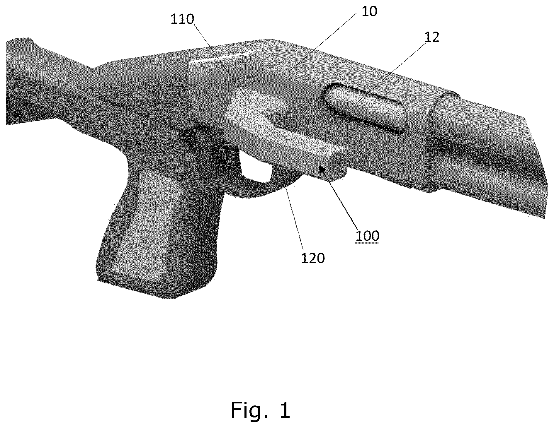 Patent US12098899 — Retainer for catching ejected cartridge cases from shotguns — Figure 1