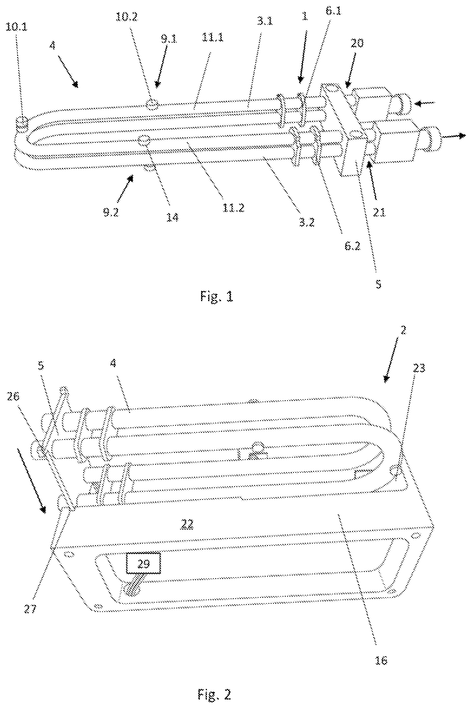 Patent US12098939 — Measuring tube arrangement and carrier unit of a measuring device for detecting a parameter of a flowable medium — Figure 1