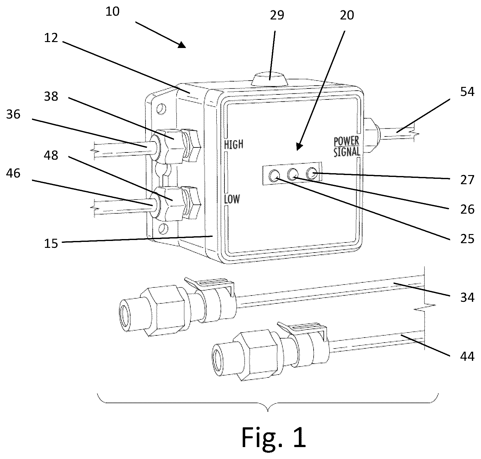 Patent US12098966 — Differential pressure monitor with a calibration process and system — Figure 1