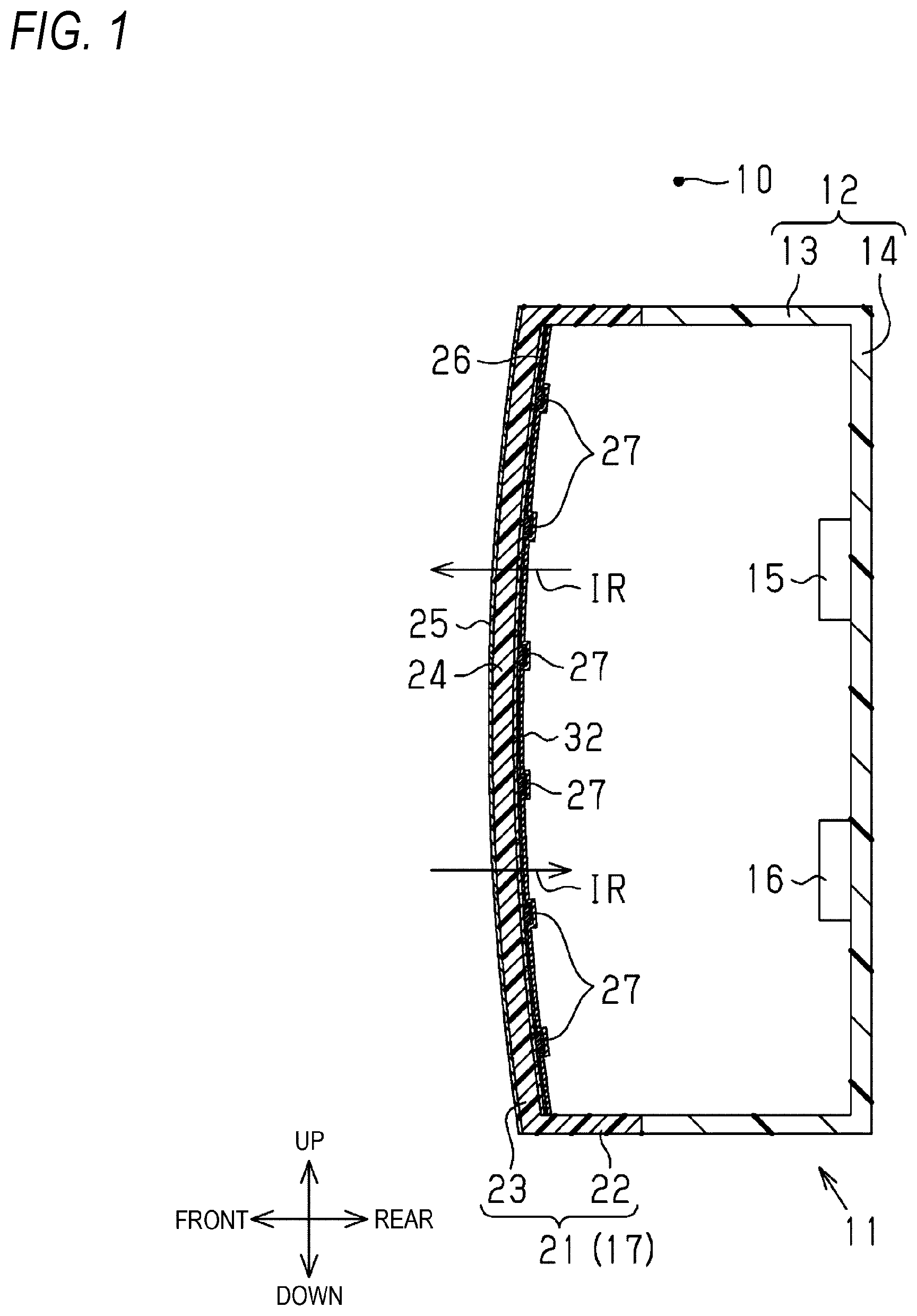 Patent US12098999 — Electromagnetic wave sensor cover — Figure 1