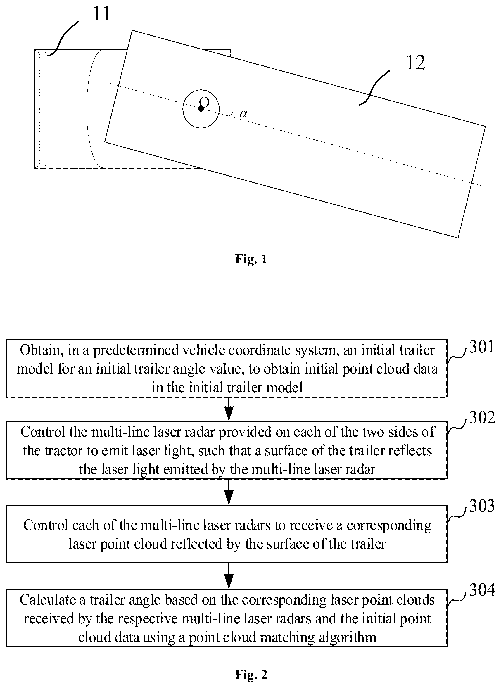 Patent US12099121 — Trailer angle measurement method and device, and vehicle — Figure 1