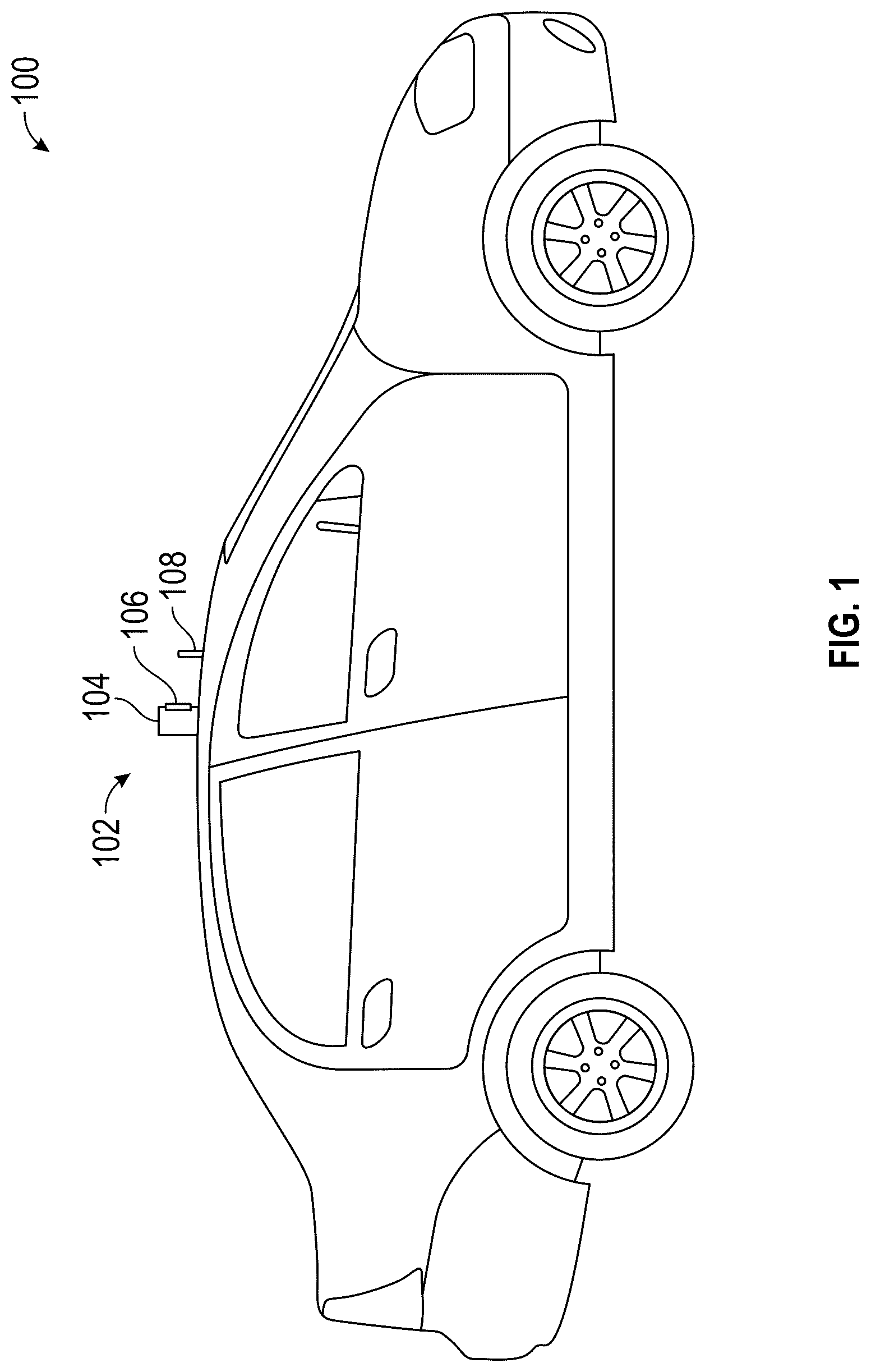 Patent US12099147 — Surface cleaning system to clean lidar sensor of an autonomous vehicle — Figure 1