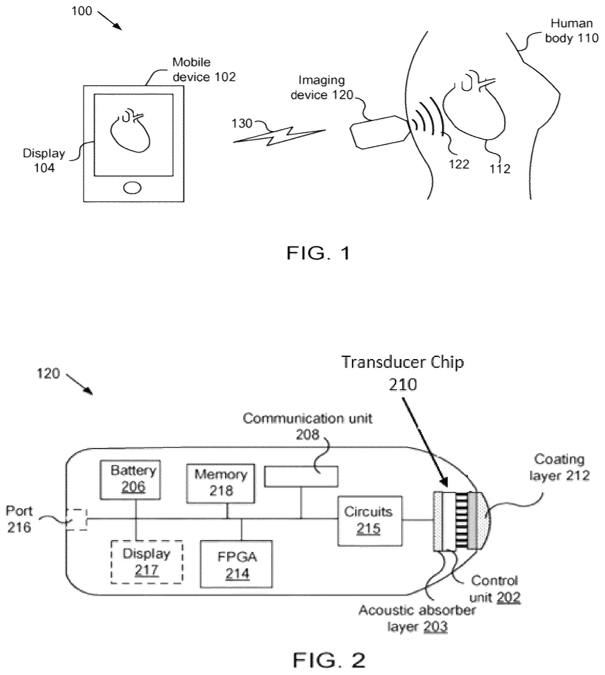 Patent US12099150 Figure 1 – Multi-transducer chip ultrasound device