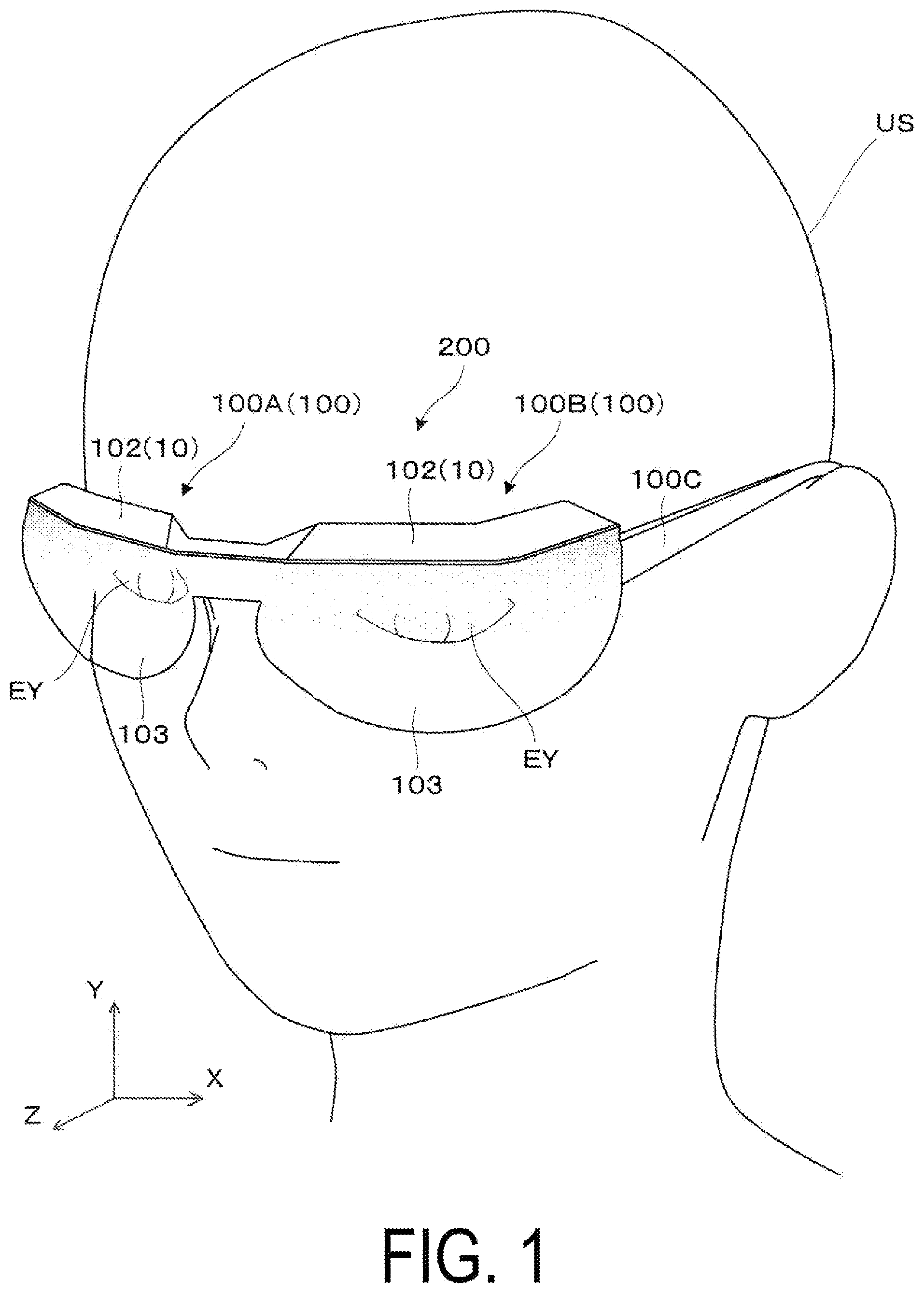 Patent US12099189 — Display device and optical unit — Figure 1