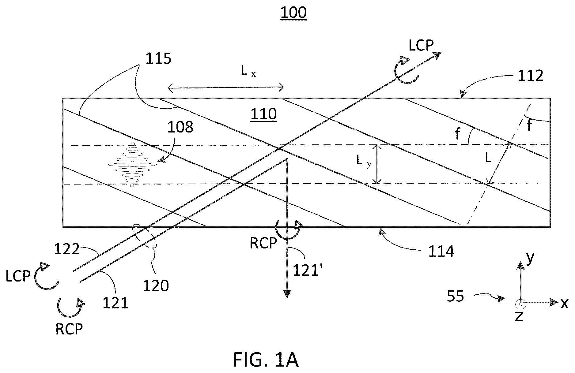 Patent US12099190 — Waveguide with polarization volume hologram grating — Figure 1